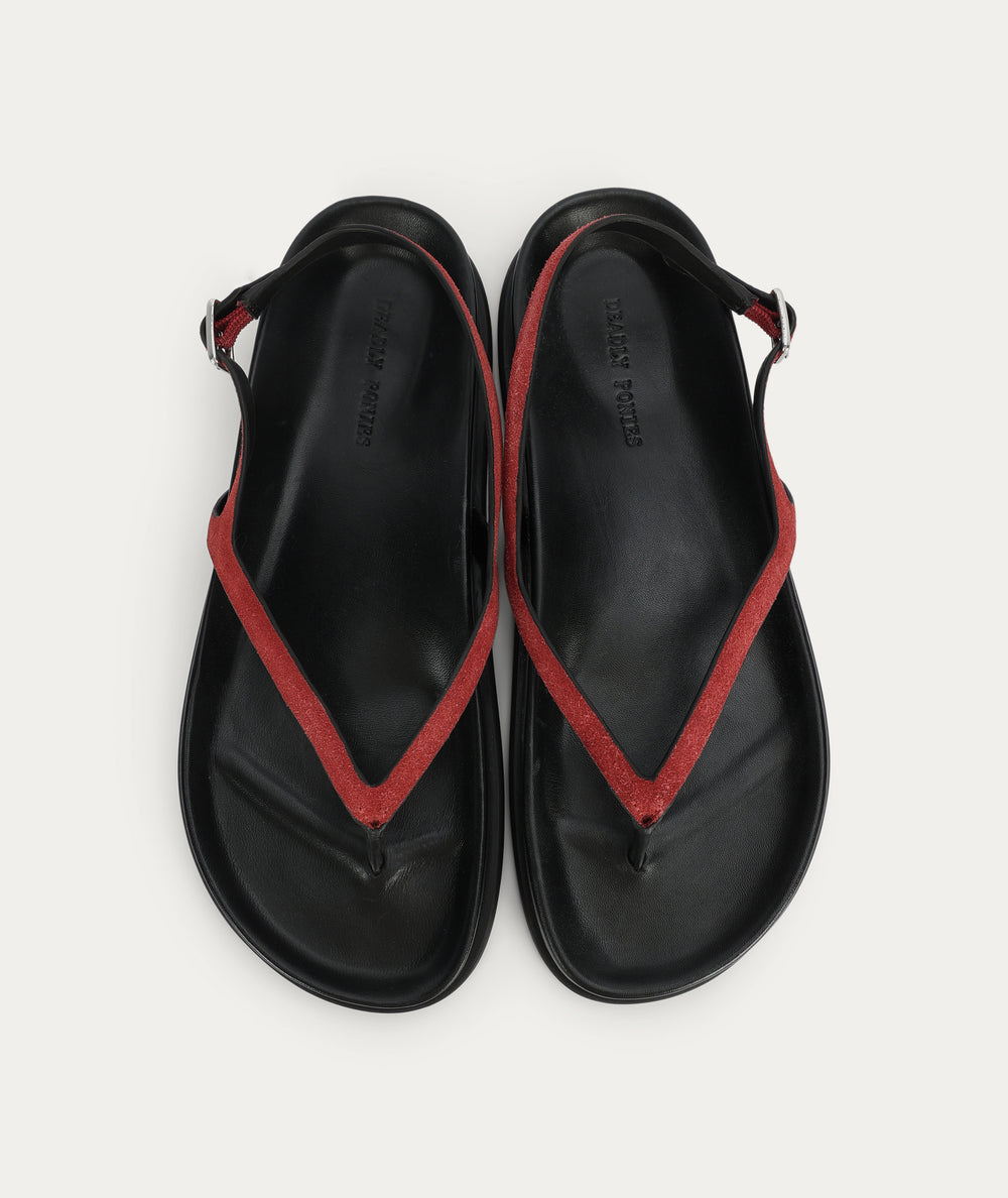 Artemis Sandal - Salsa Suede/Black