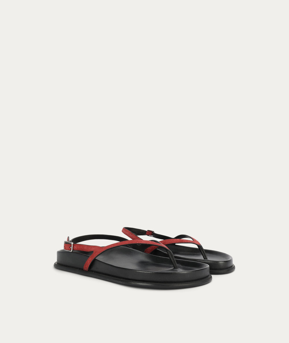 Artemis Sandal - Salsa Suede/Black