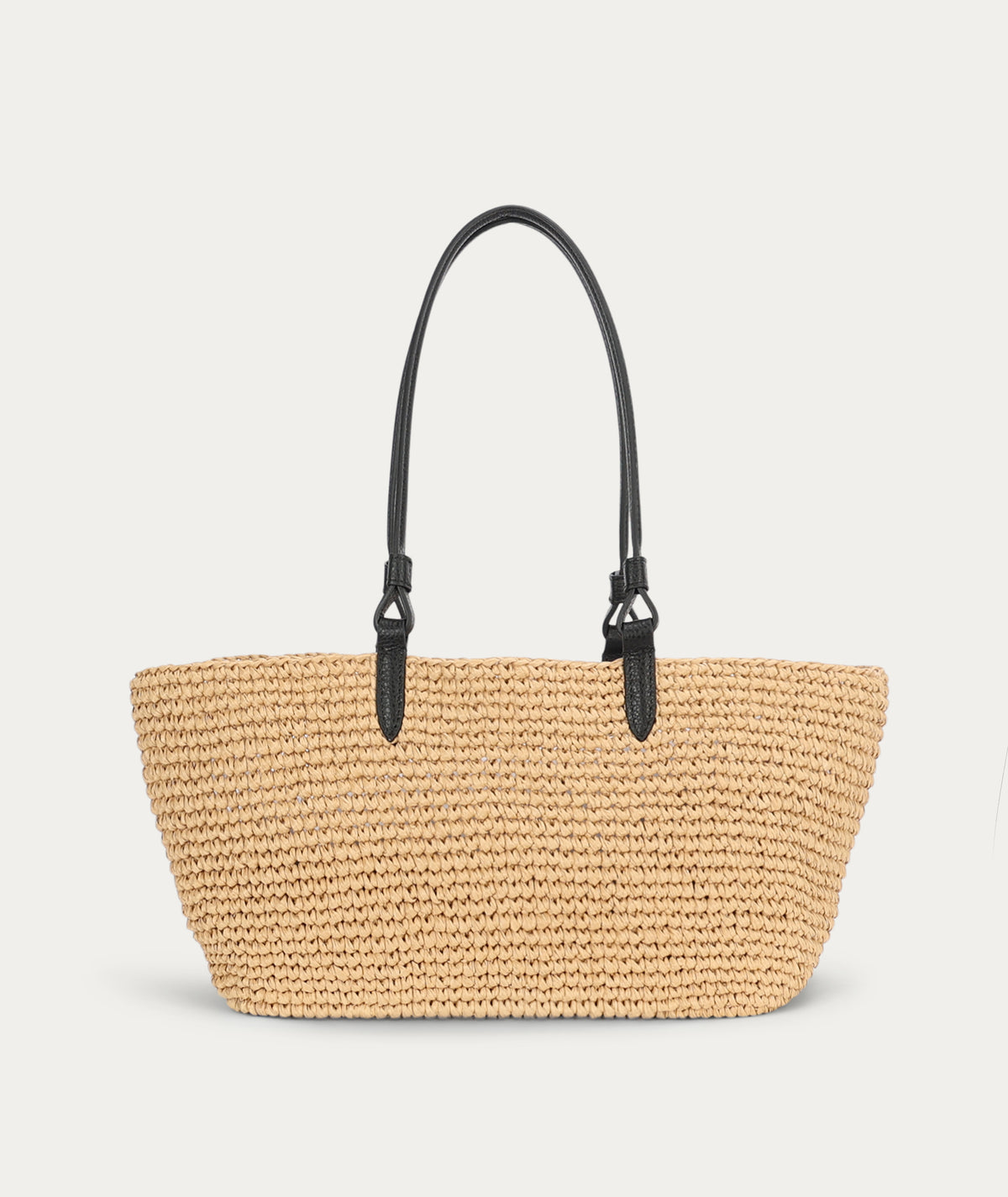 Medium Bandit Tote - Natural Raffia/Black