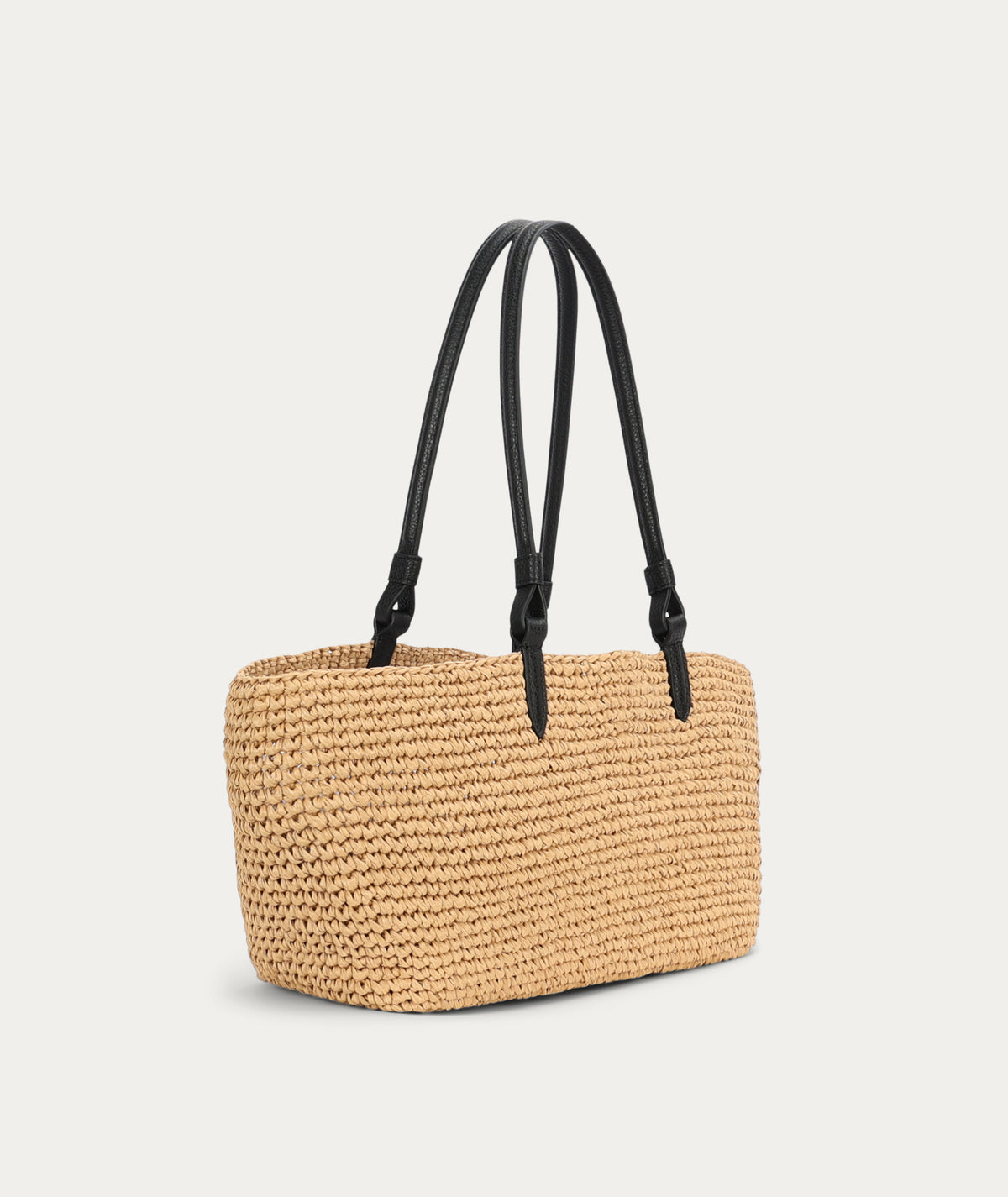 Medium Bandit Tote - Natural Raffia/Black