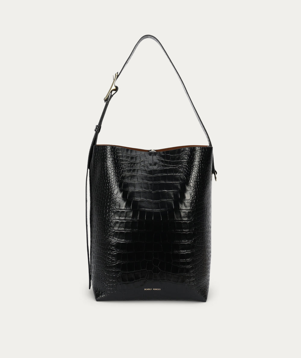 Bellboy Tote - Black Croc