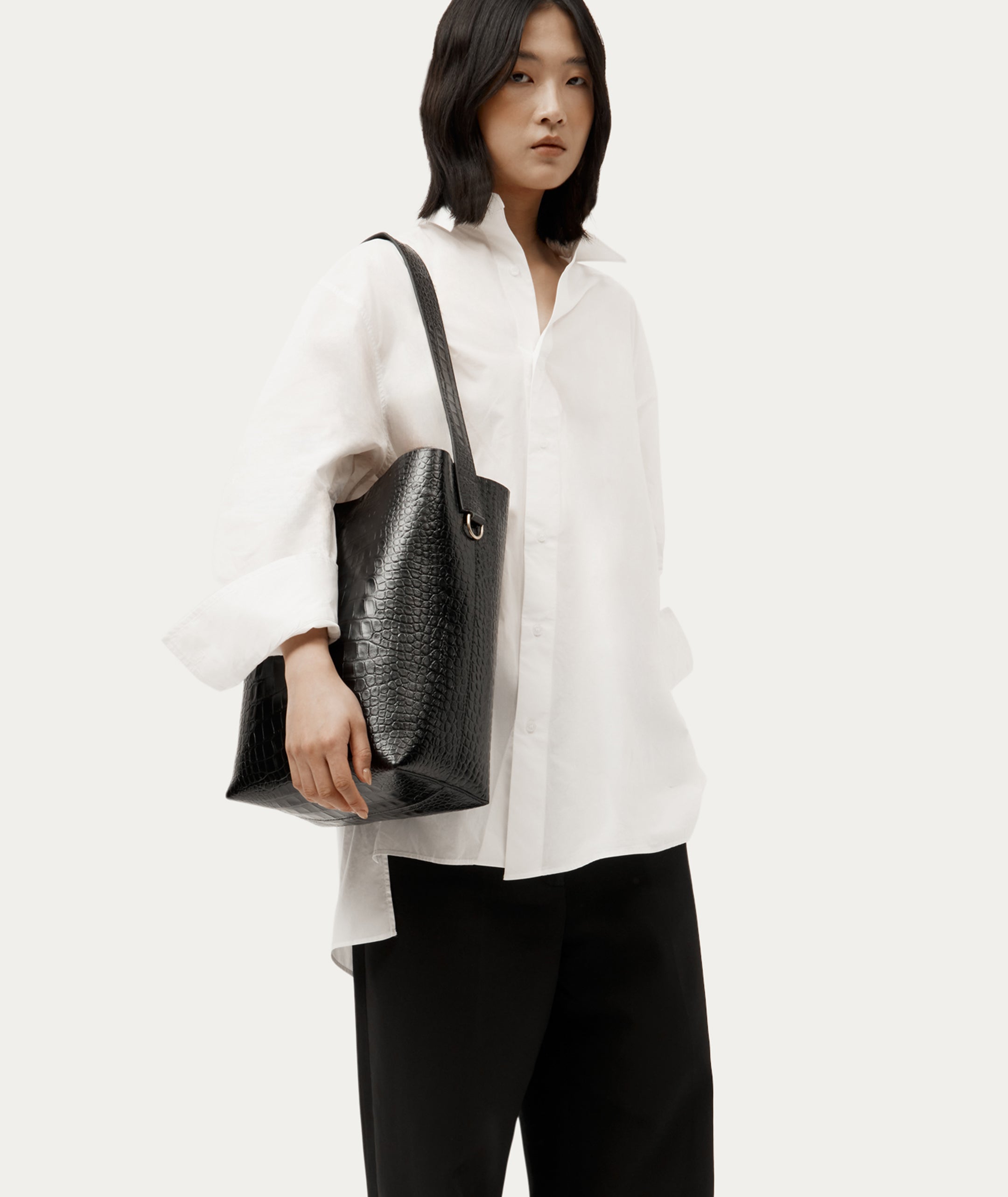 Bellboy Tote - Black Croc