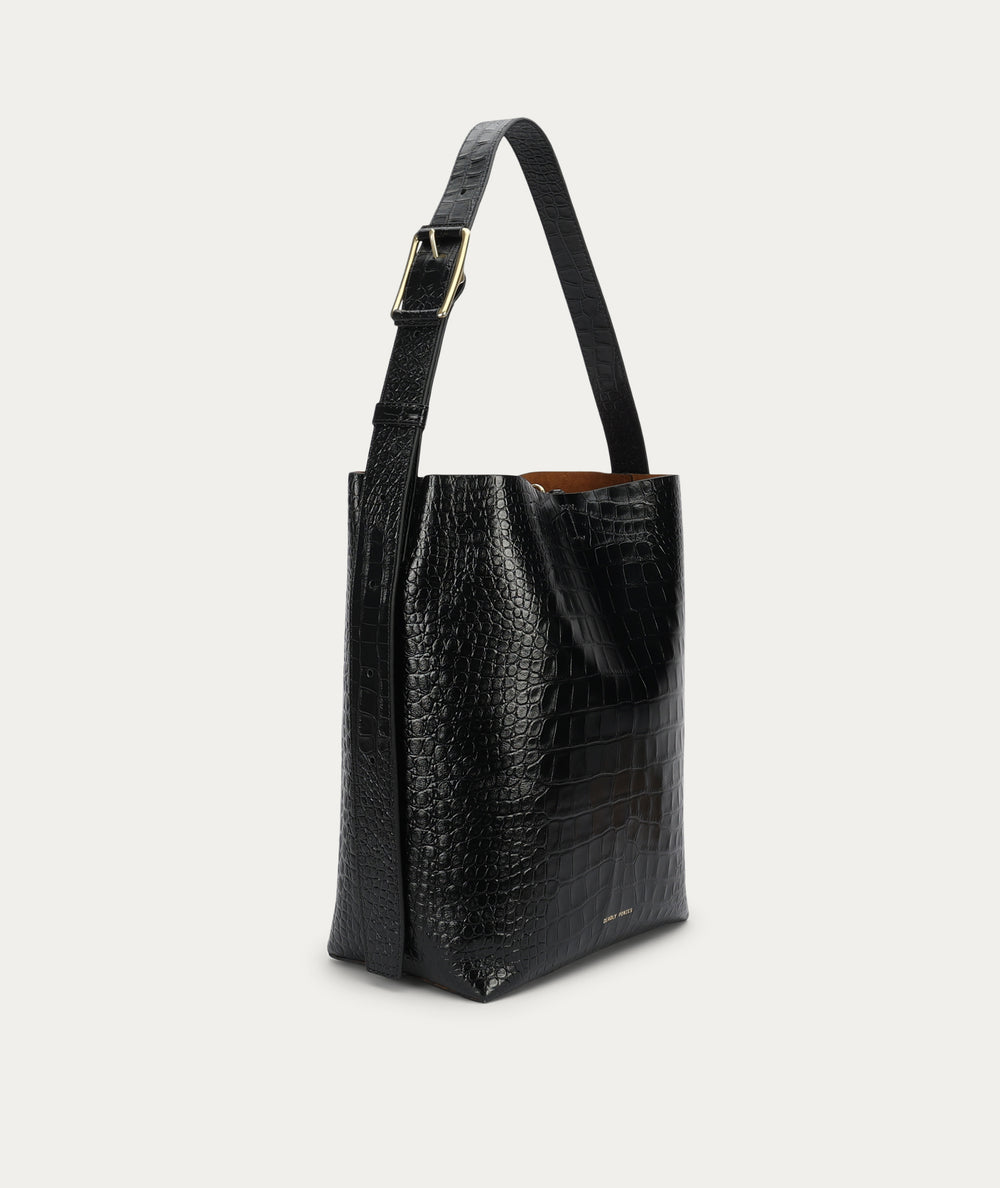 Bellboy Tote - Black Croc