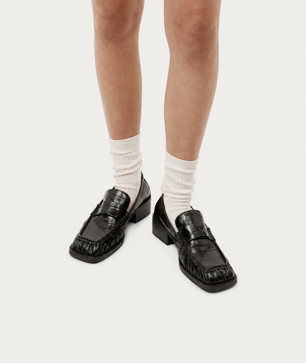 Butterfield Loafer - Black Croc