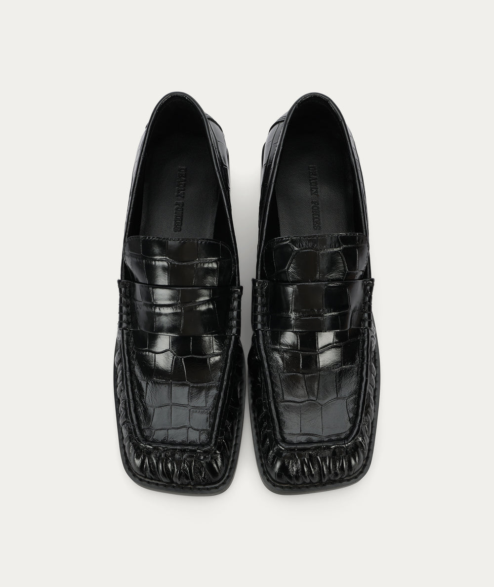 Butterfield Loafer - Black Croc