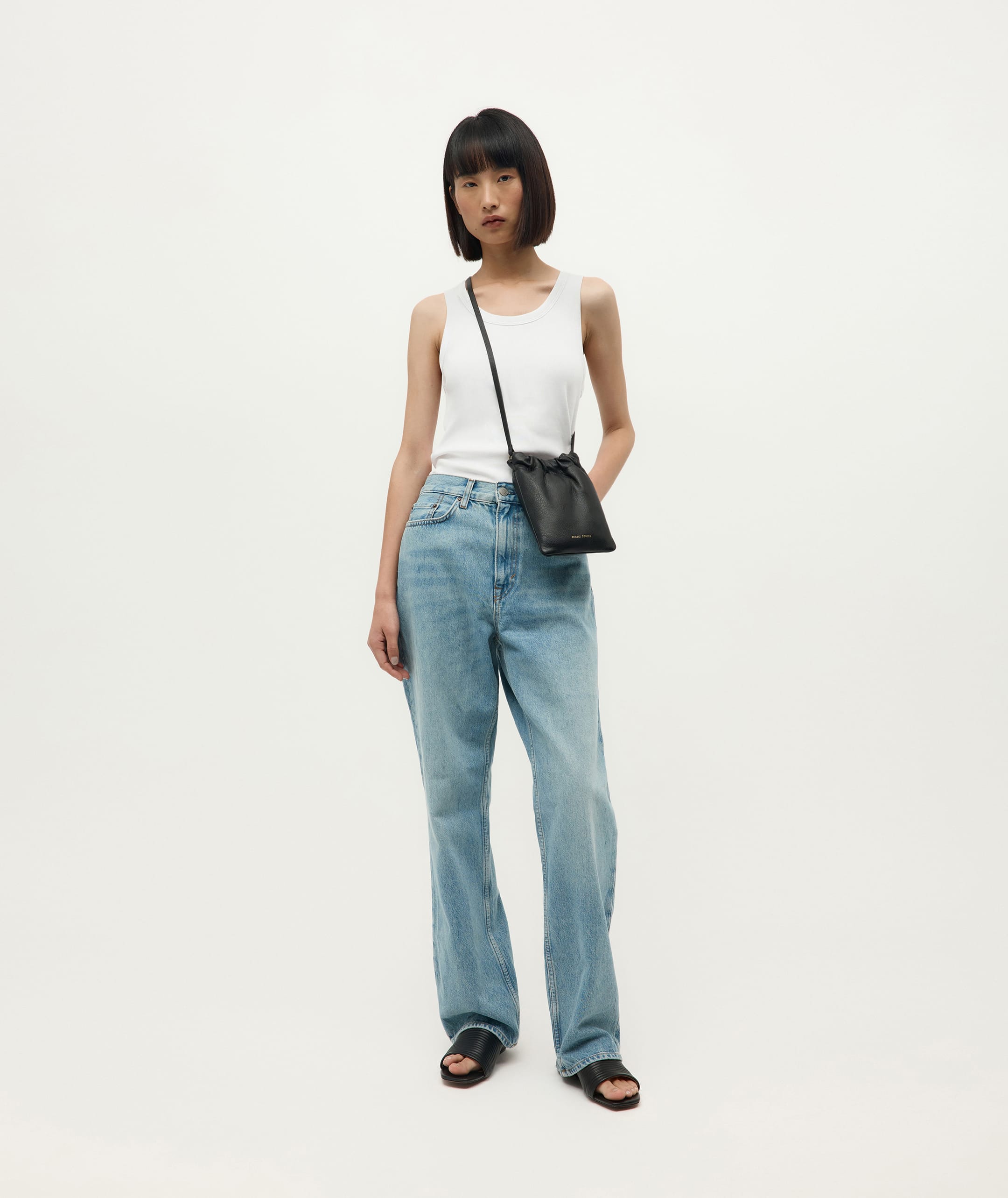 Caballo Slide - Black Pleated