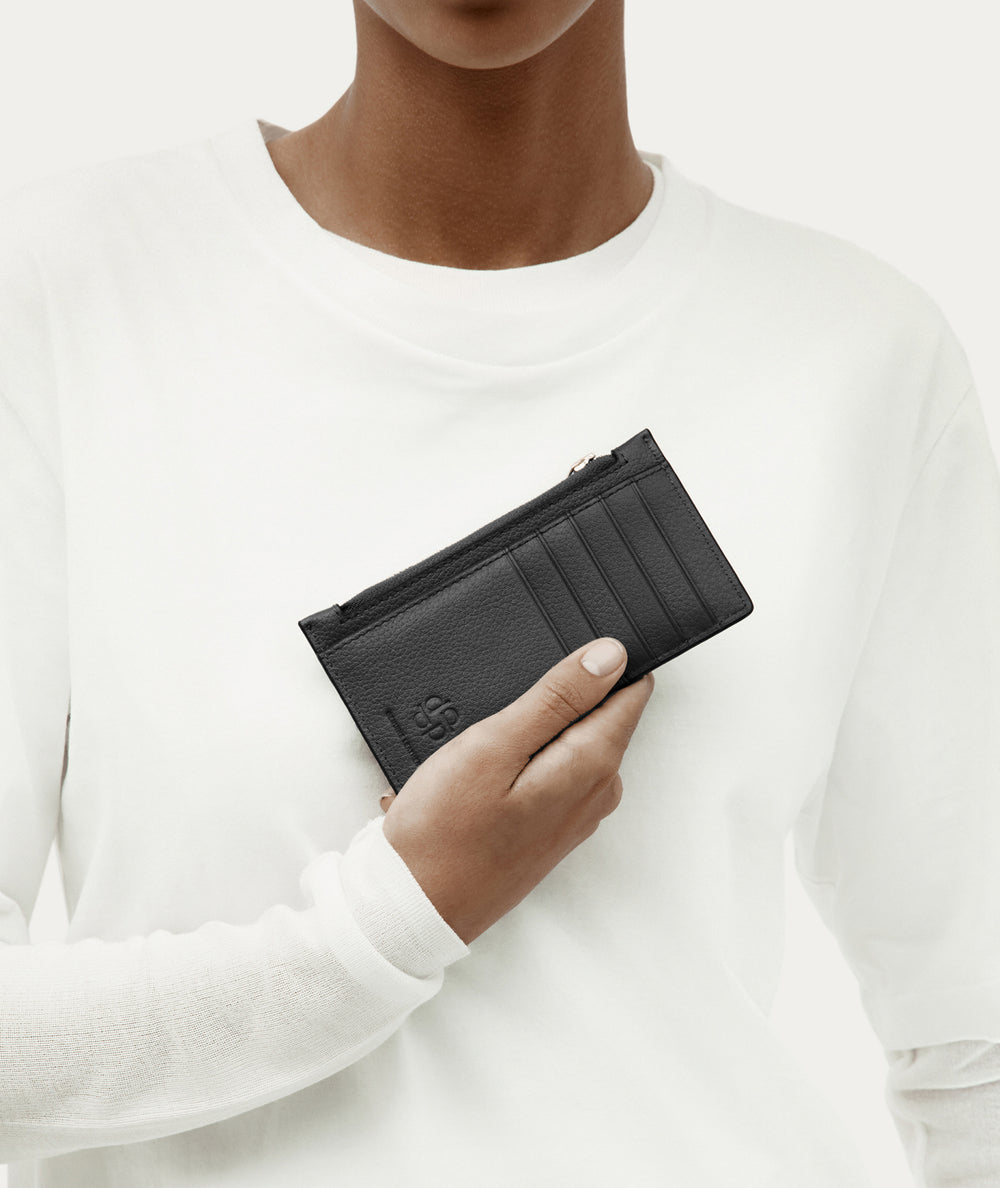 Card Holder - Black/Brass