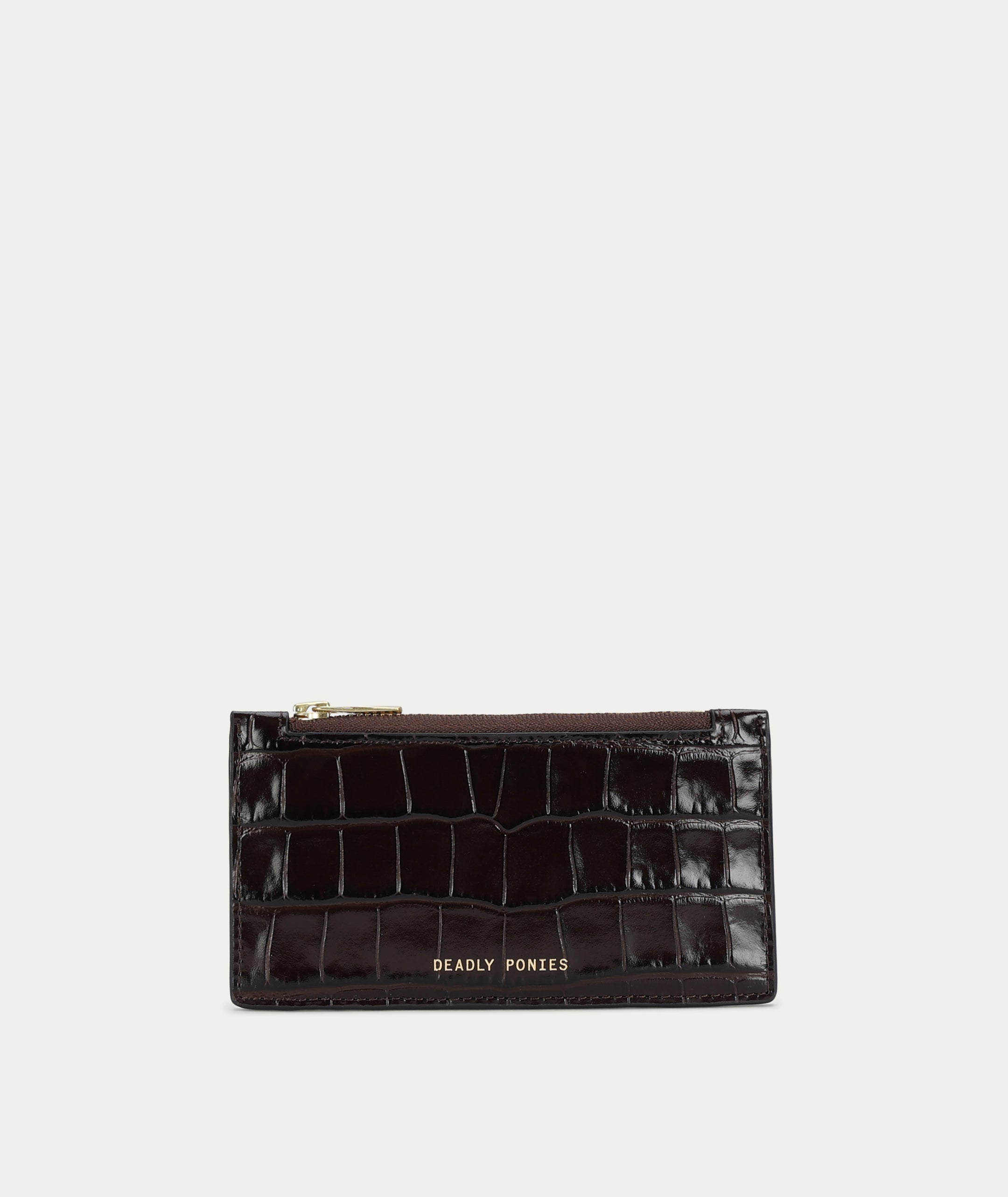 Card Holder - Espresso Croc