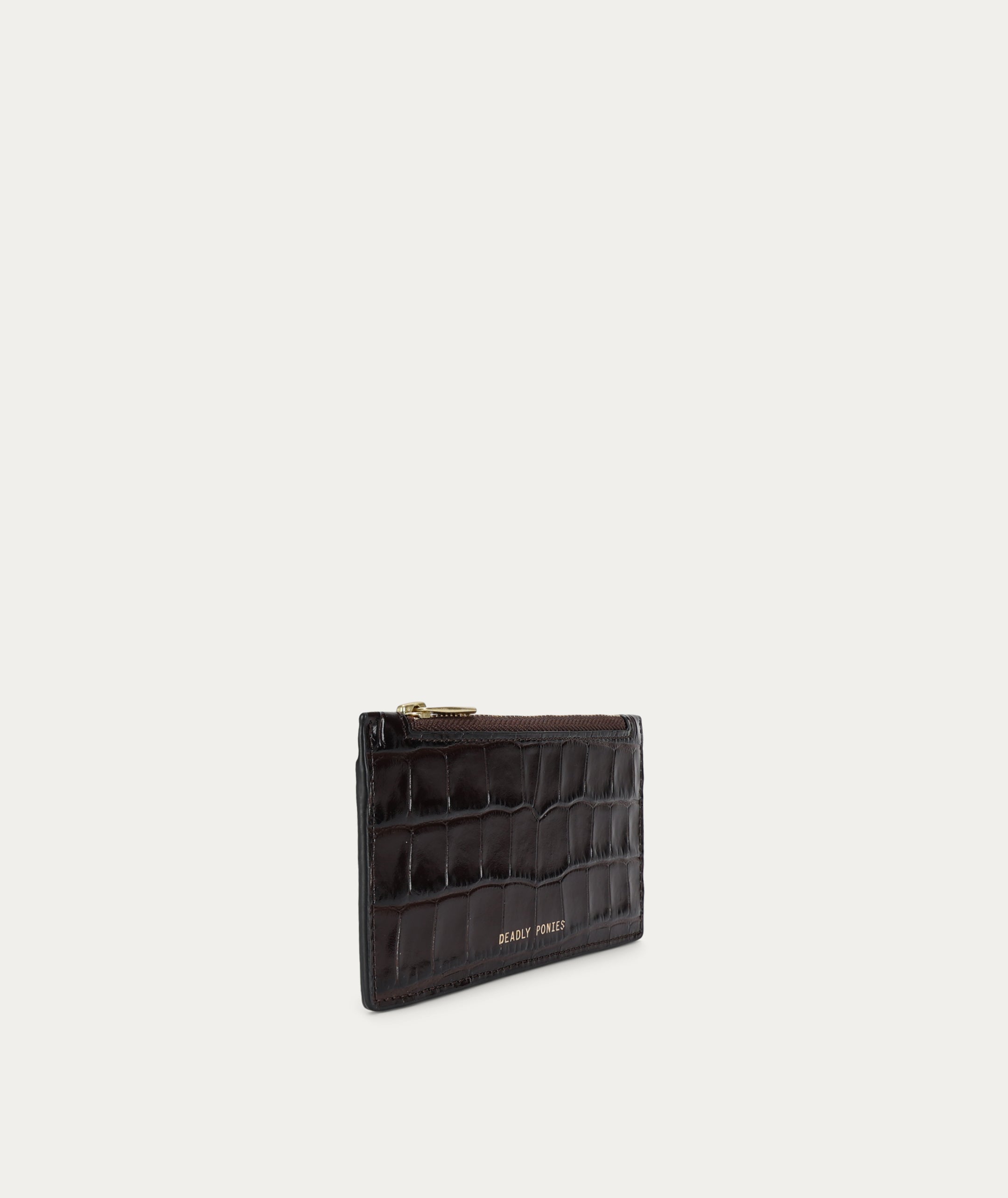 Card Holder - Espresso Croc