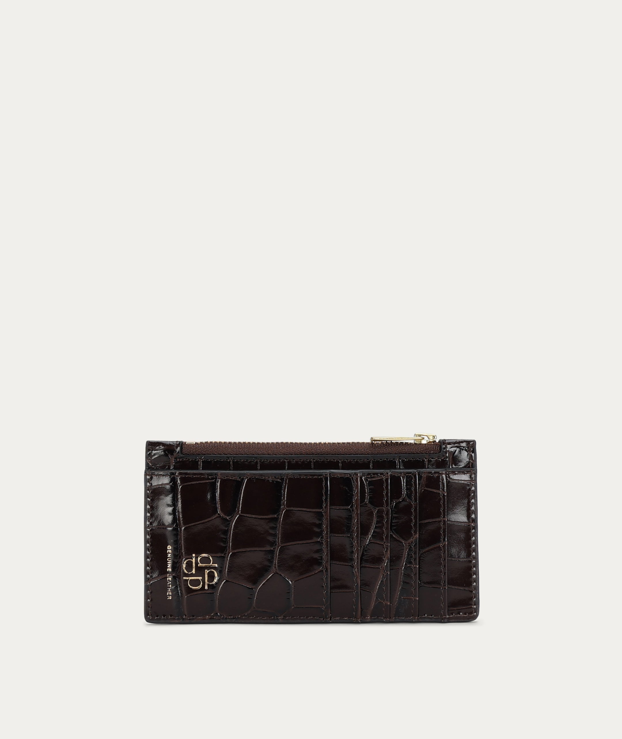 Card Holder - Espresso Croc