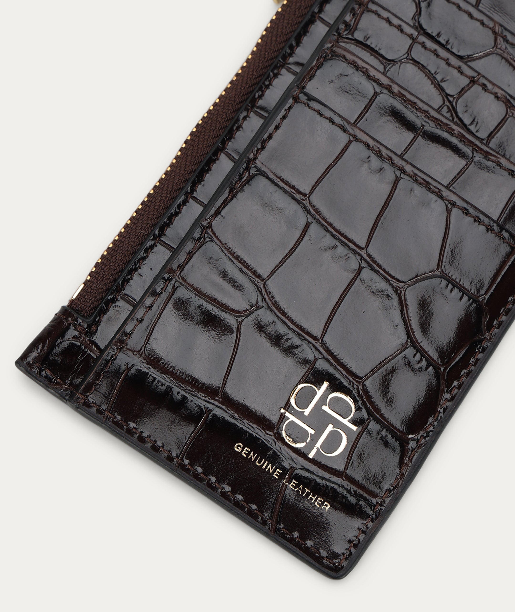 Card Holder - Espresso Croc
