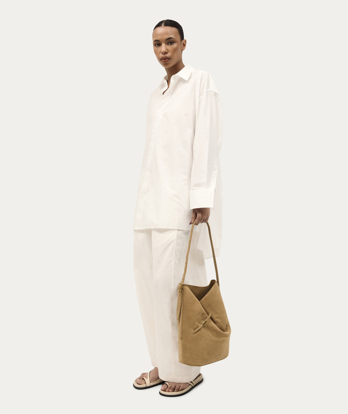 Clippity Tote - Oat Suede
