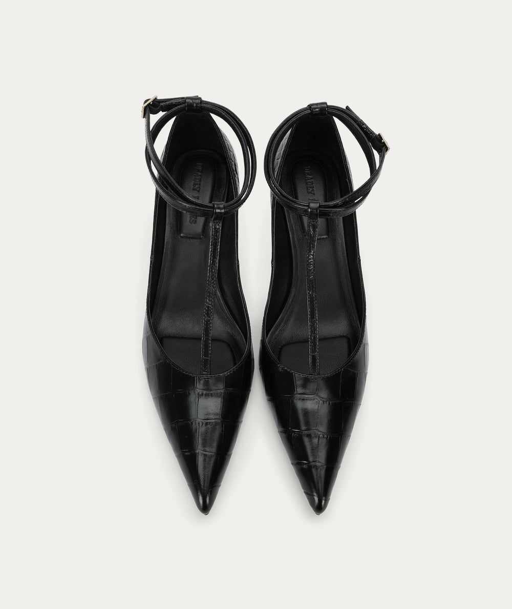 Epona Heel - Black Croc