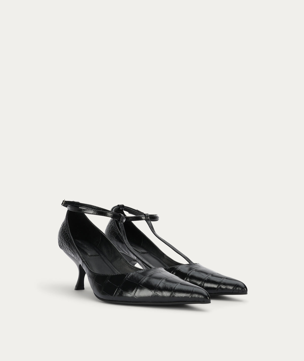 Epona Heel - Black Croc