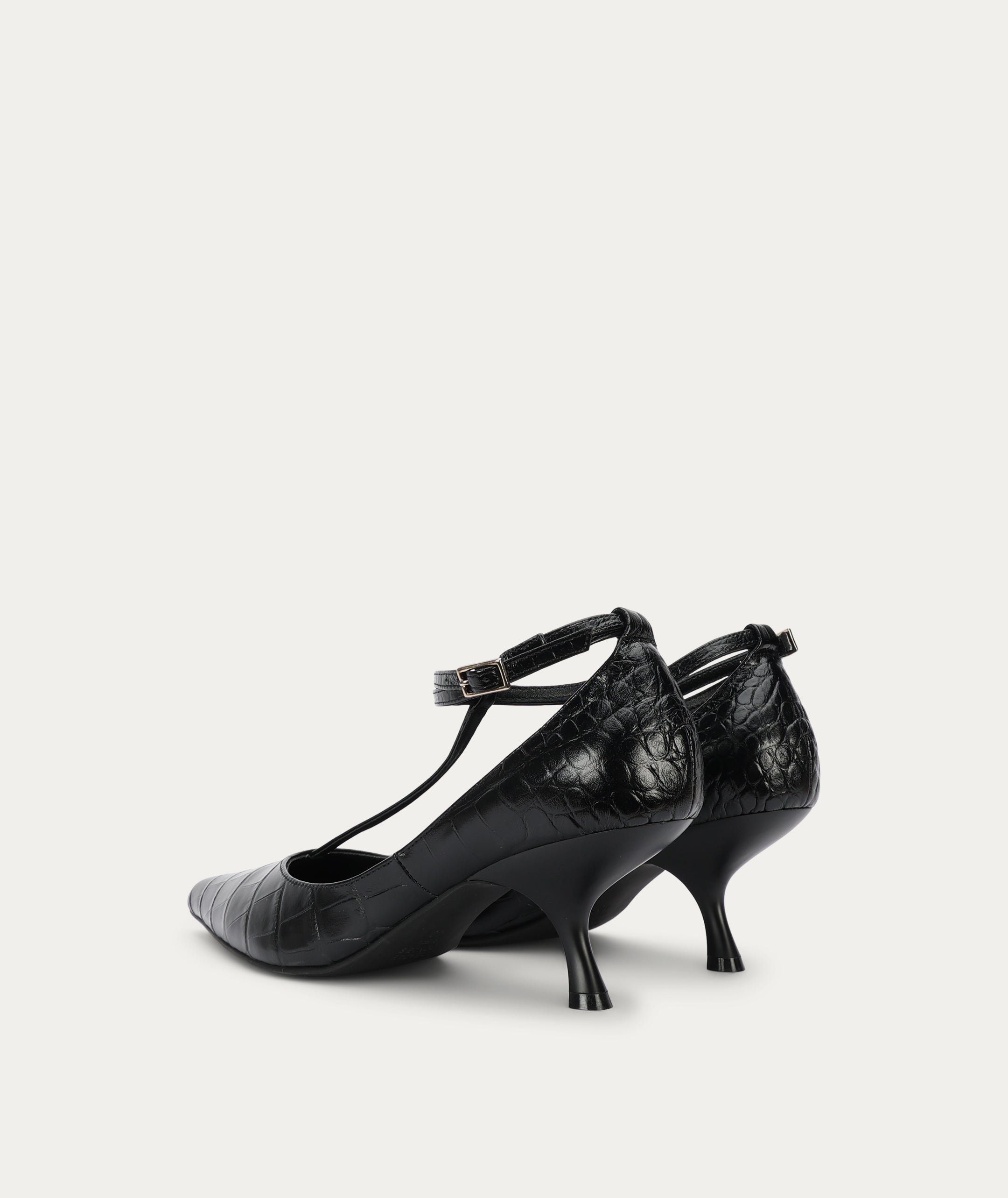 Epona Heel - Black Croc