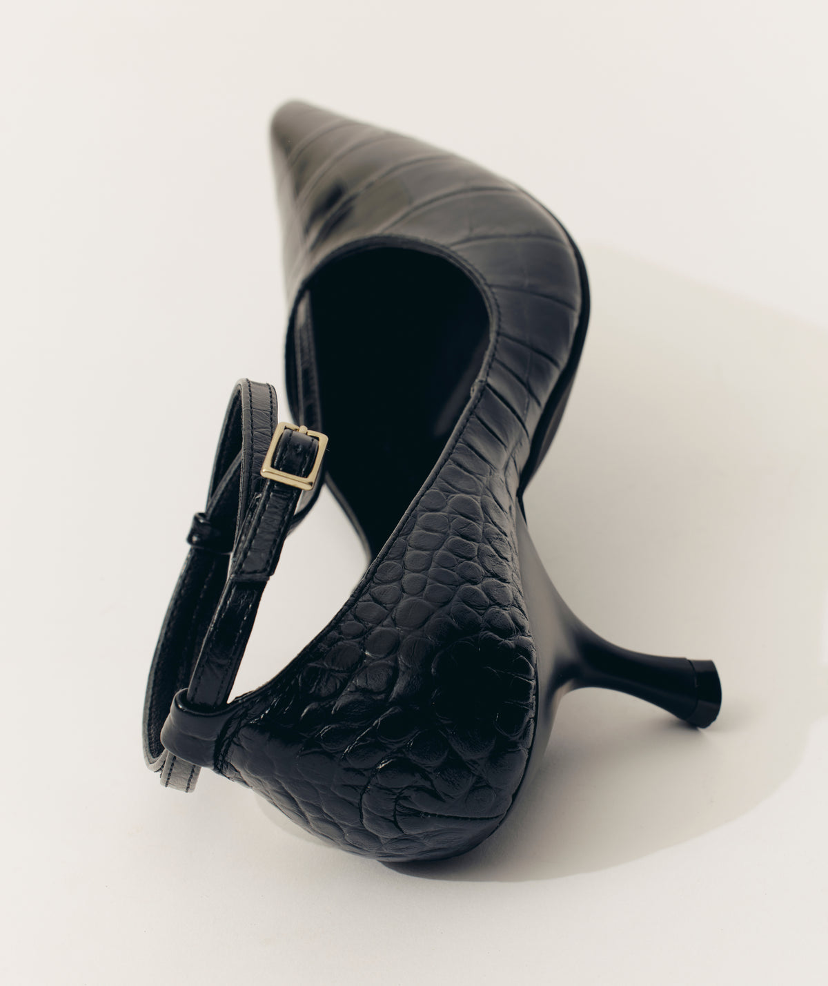 Epona Heel - Black Croc