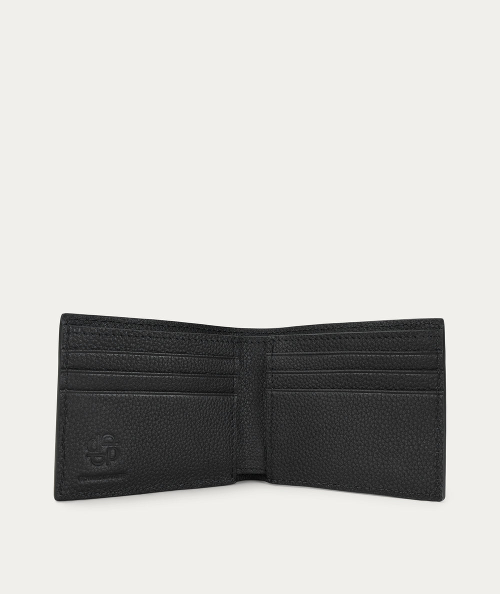 Unisex Flip Wallet - Black/Brass