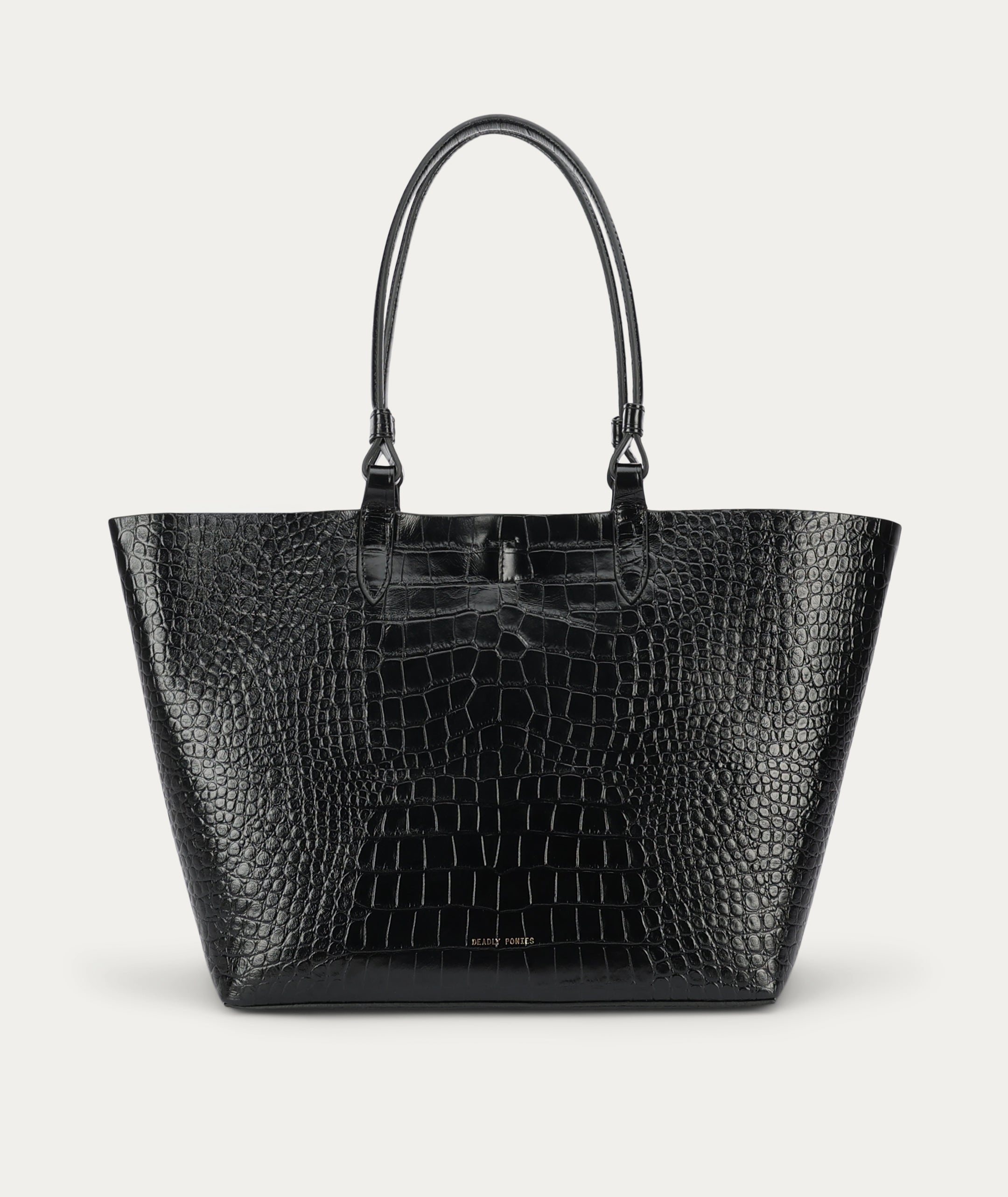 Large Bandit Tote - Black Croc