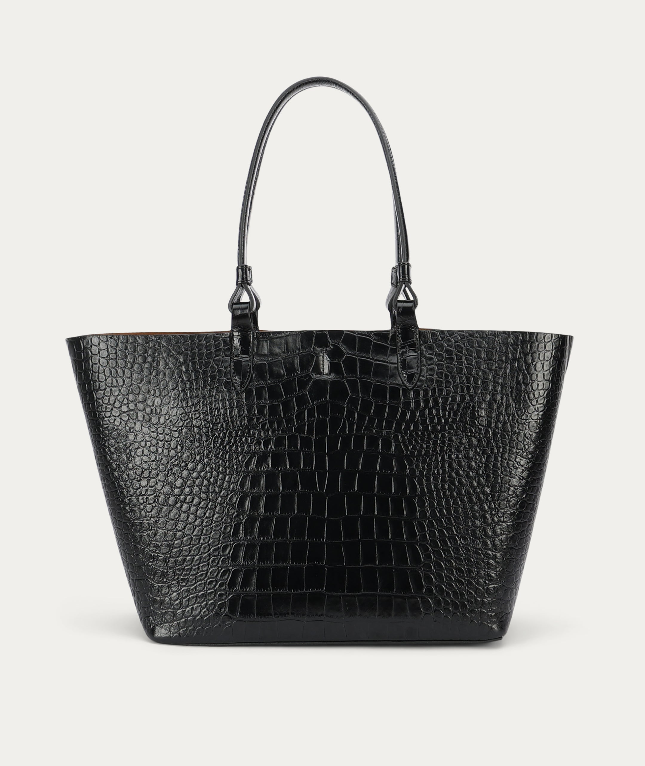 Large Bandit Tote - Black Croc