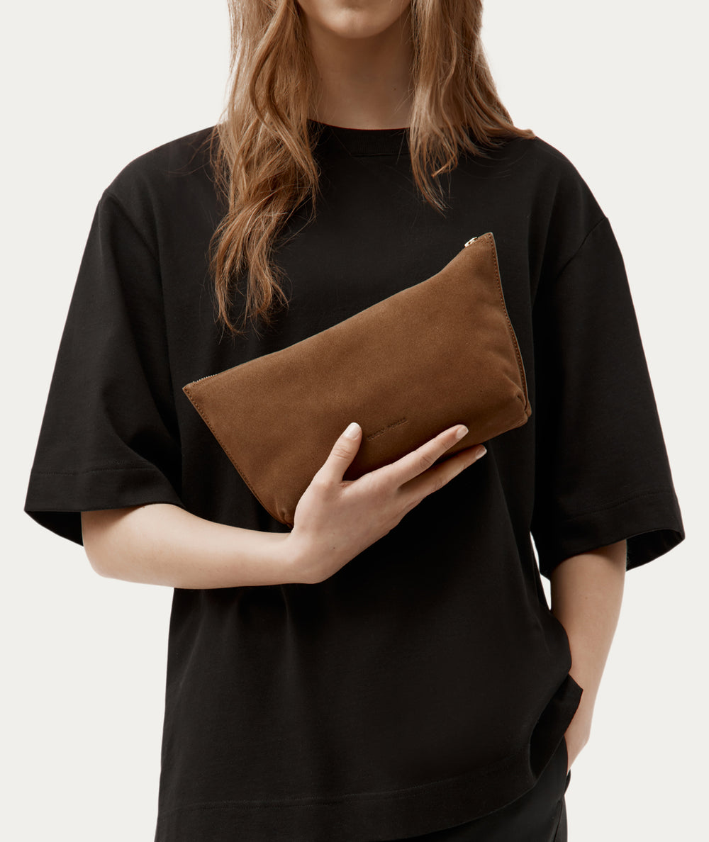 Large Poucher - Hazel Suede