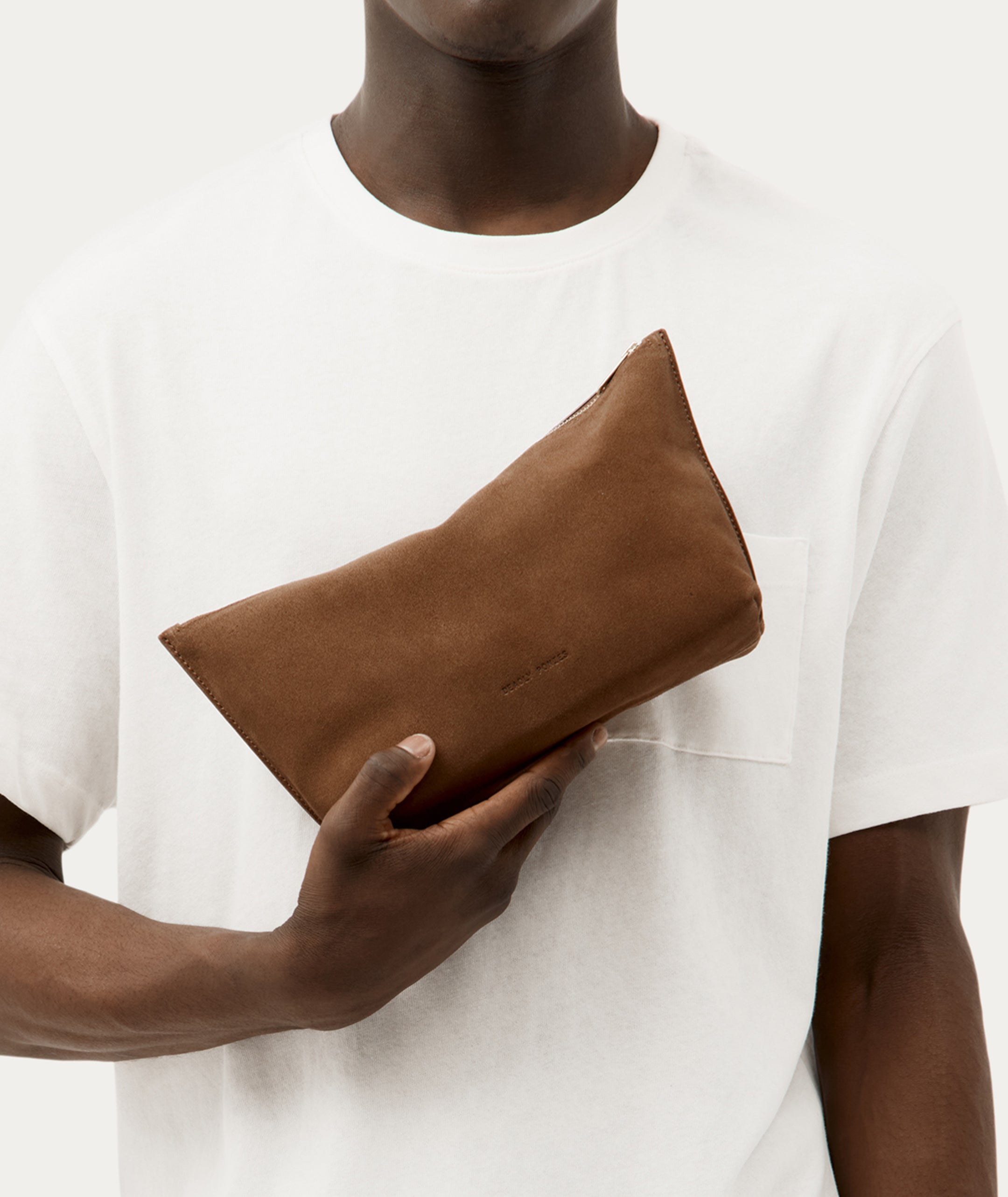 Large Poucher - Hazel Suede