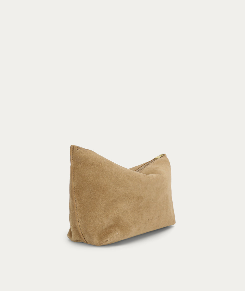 Large Poucher - Oat Suede