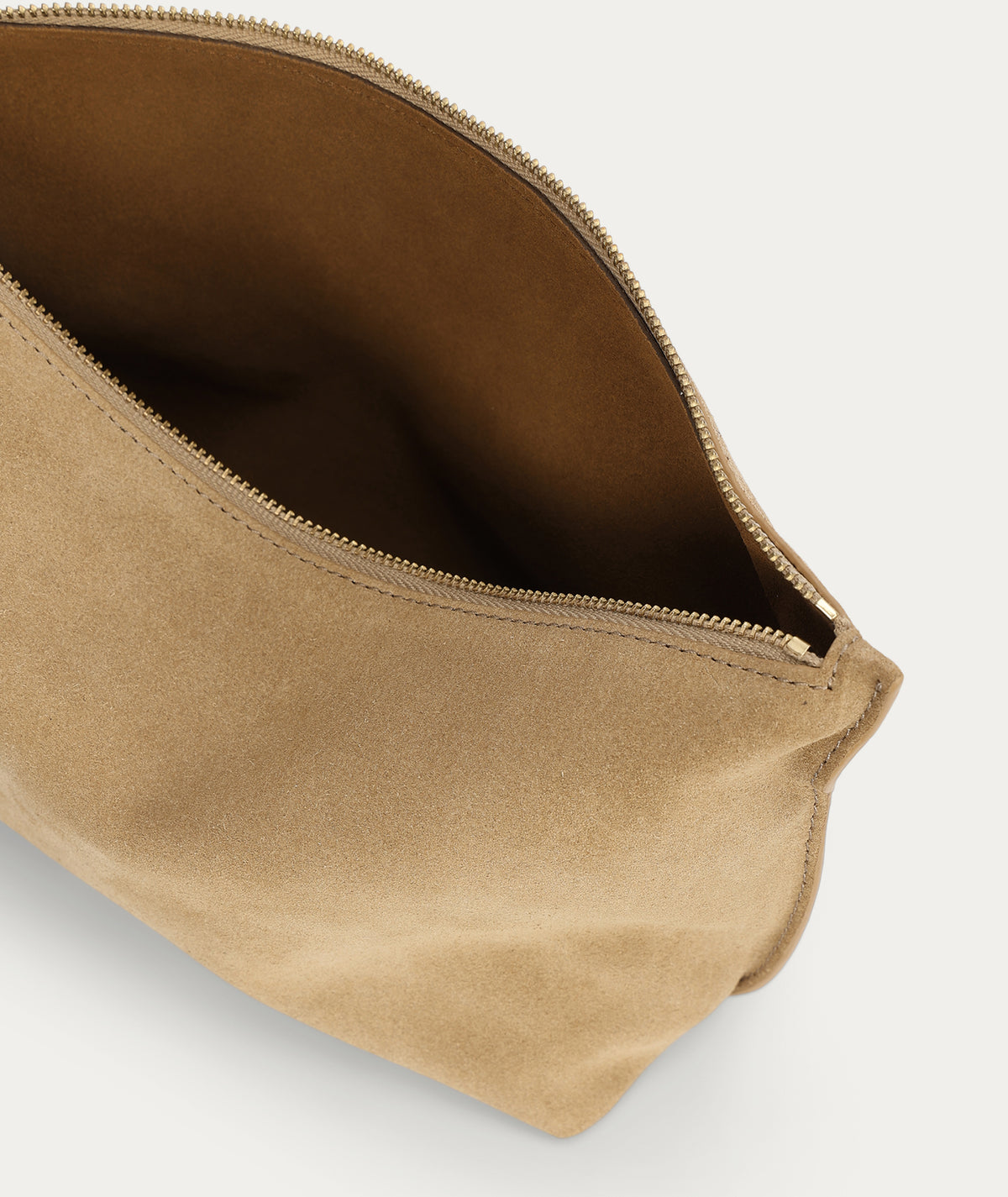 Large Poucher - Oat Suede