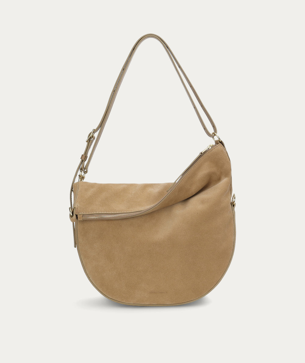 Leopard Hobo - Oat Suede