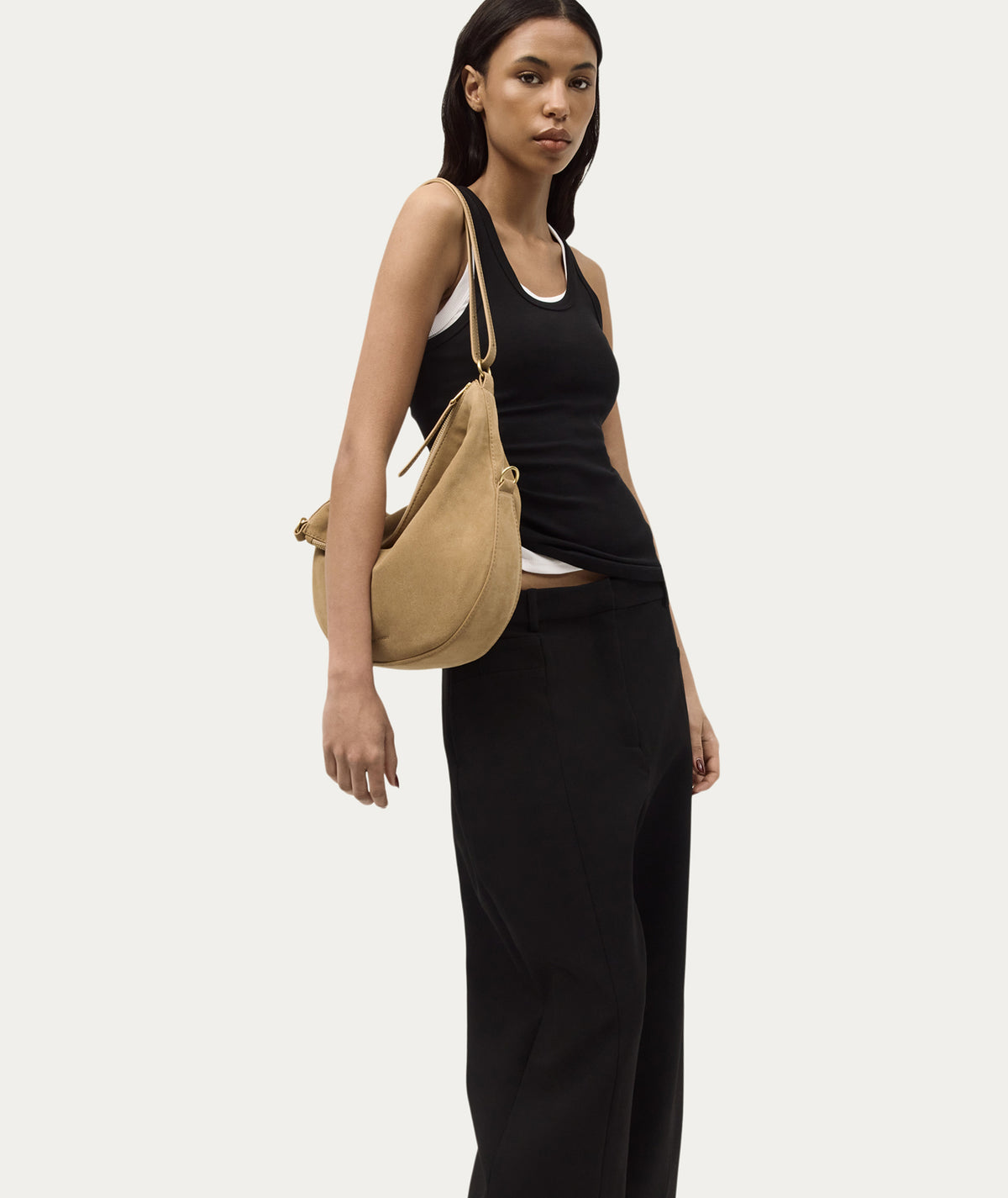 Leopard Hobo - Oat Suede