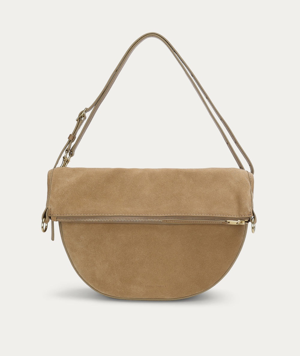 Leopard Hobo - Oat Suede
