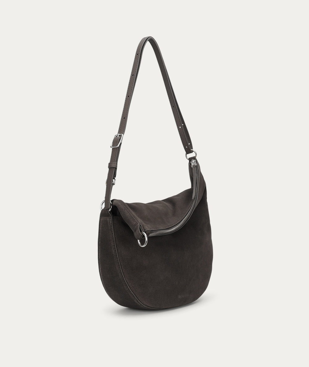 Leopard Hobo - Asphalt Suede