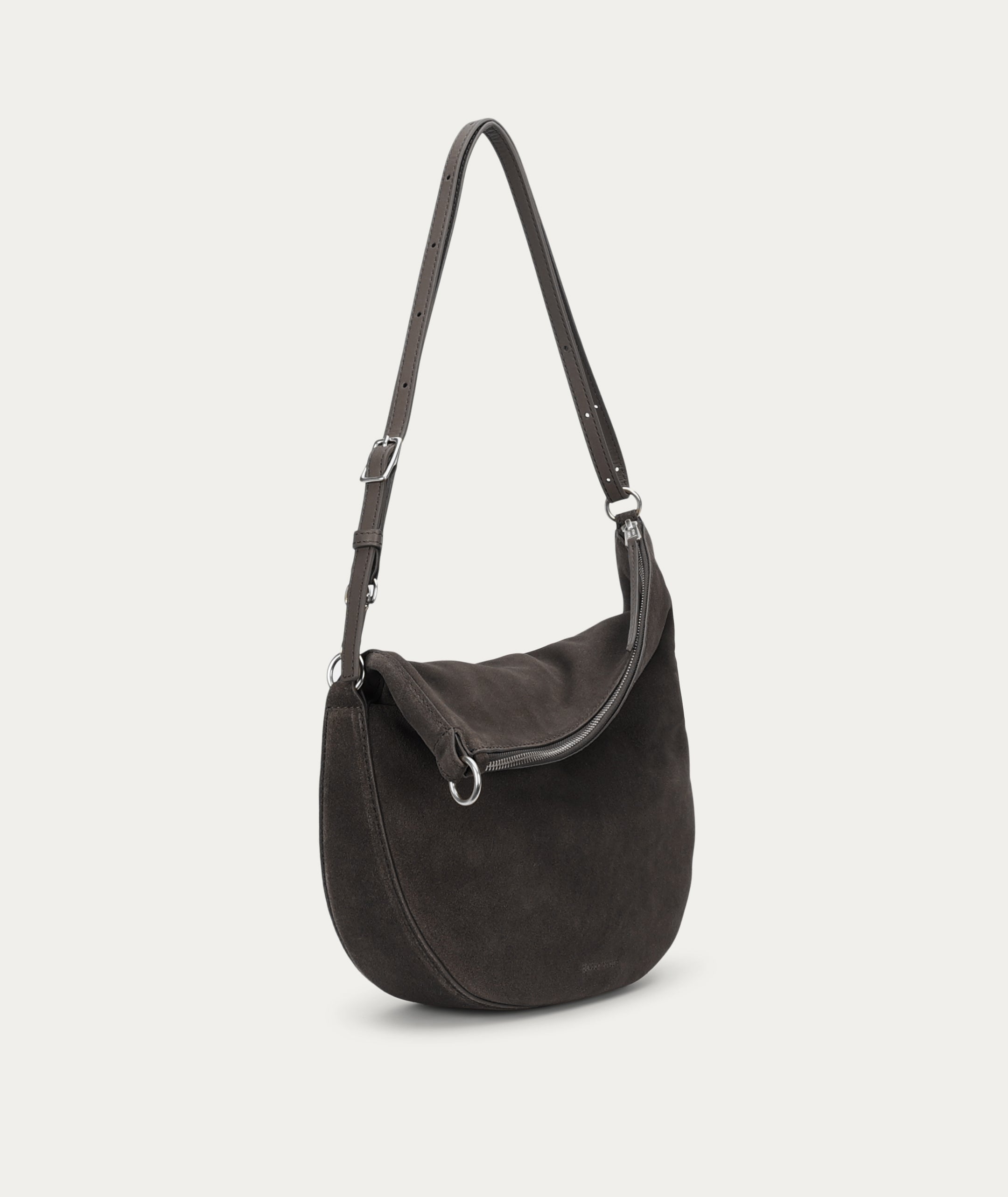 Leopard Hobo - Asphalt Suede