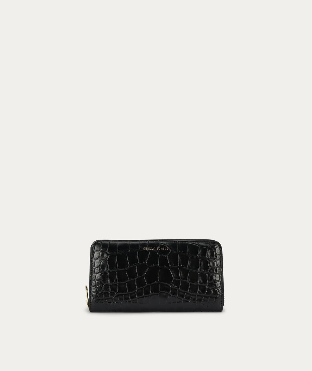 Maxi Wallet - Black Croc