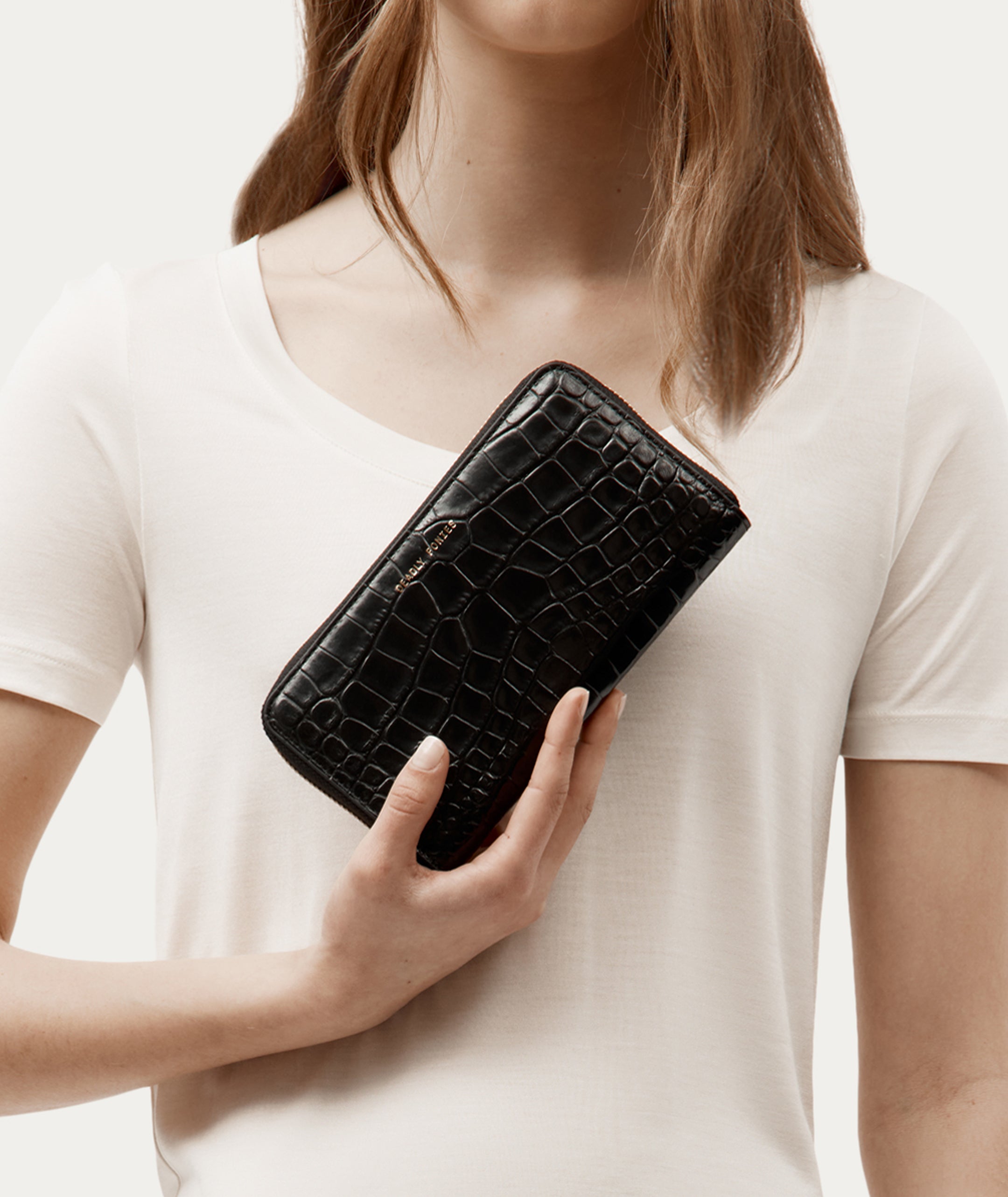 Maxi Wallet - Black Croc
