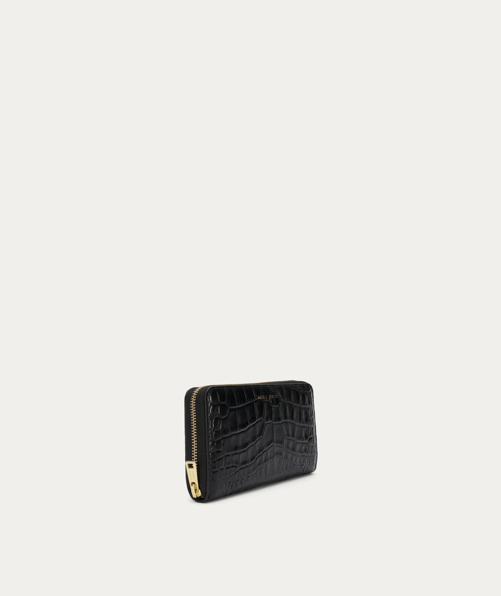 Maxi Wallet - Black Croc