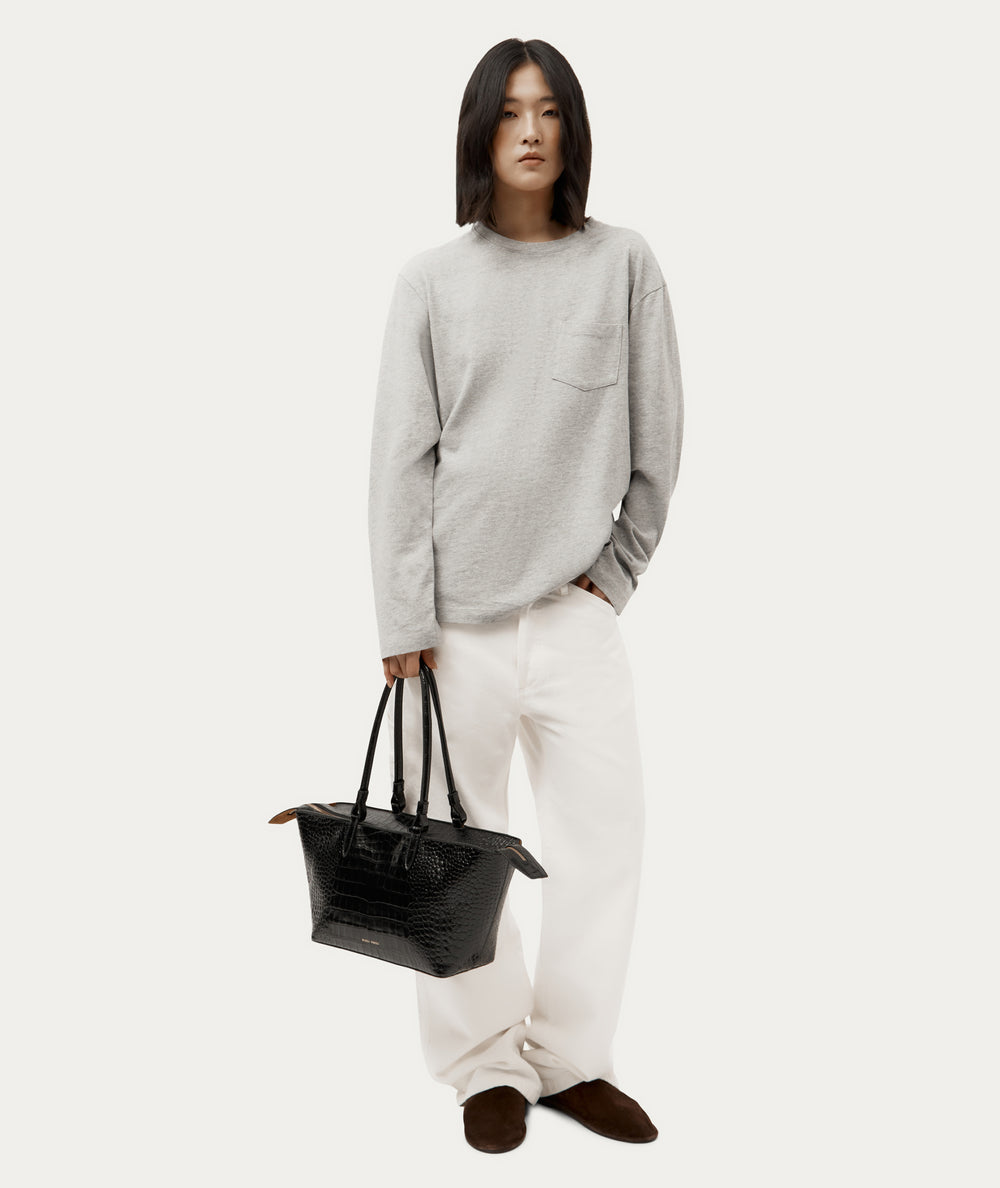 Medium Bandit Tote - Black Croc