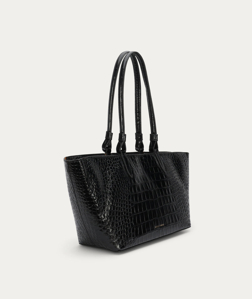 Medium Bandit Tote - Black Croc
