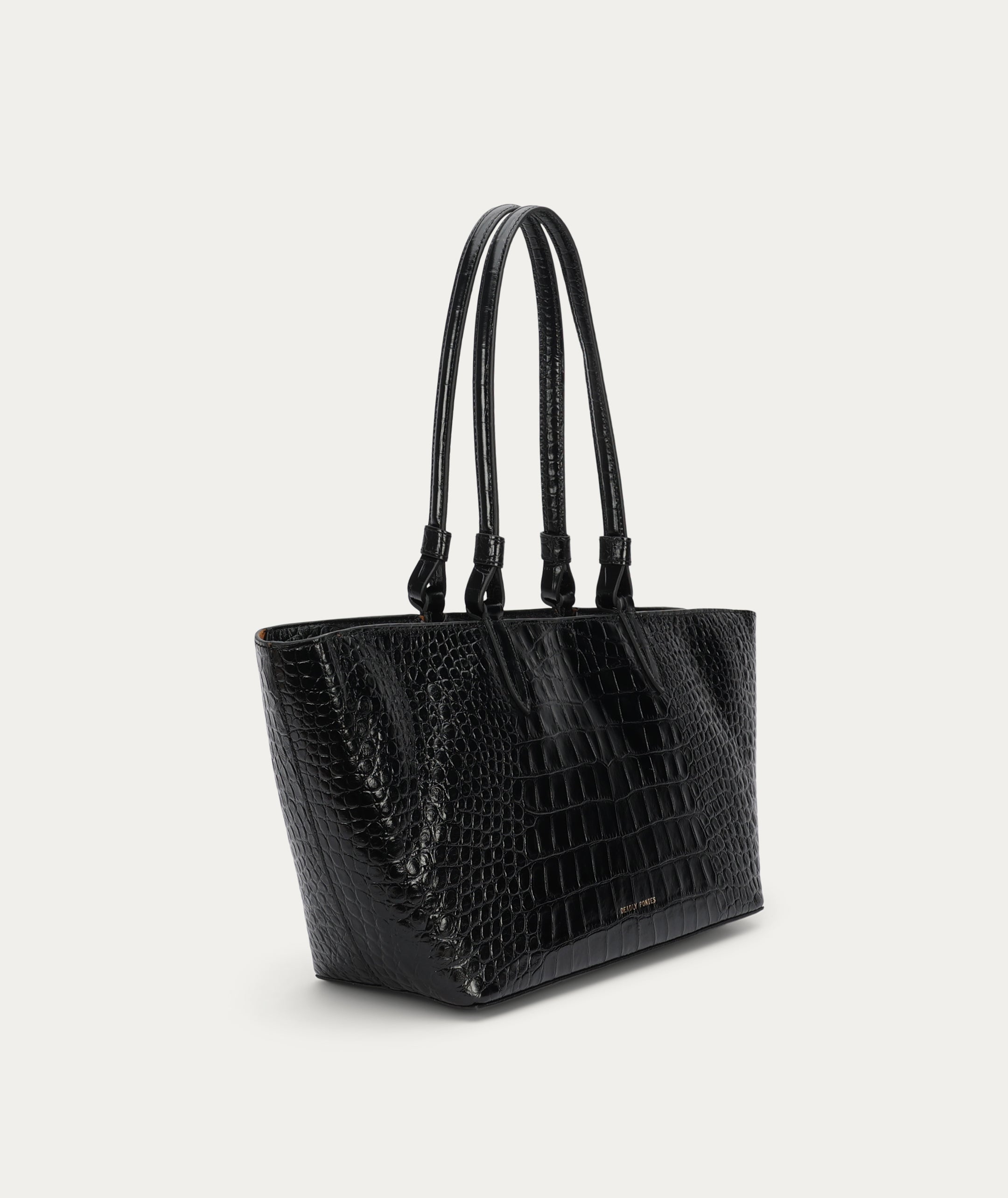 Medium Bandit Tote - Black Croc