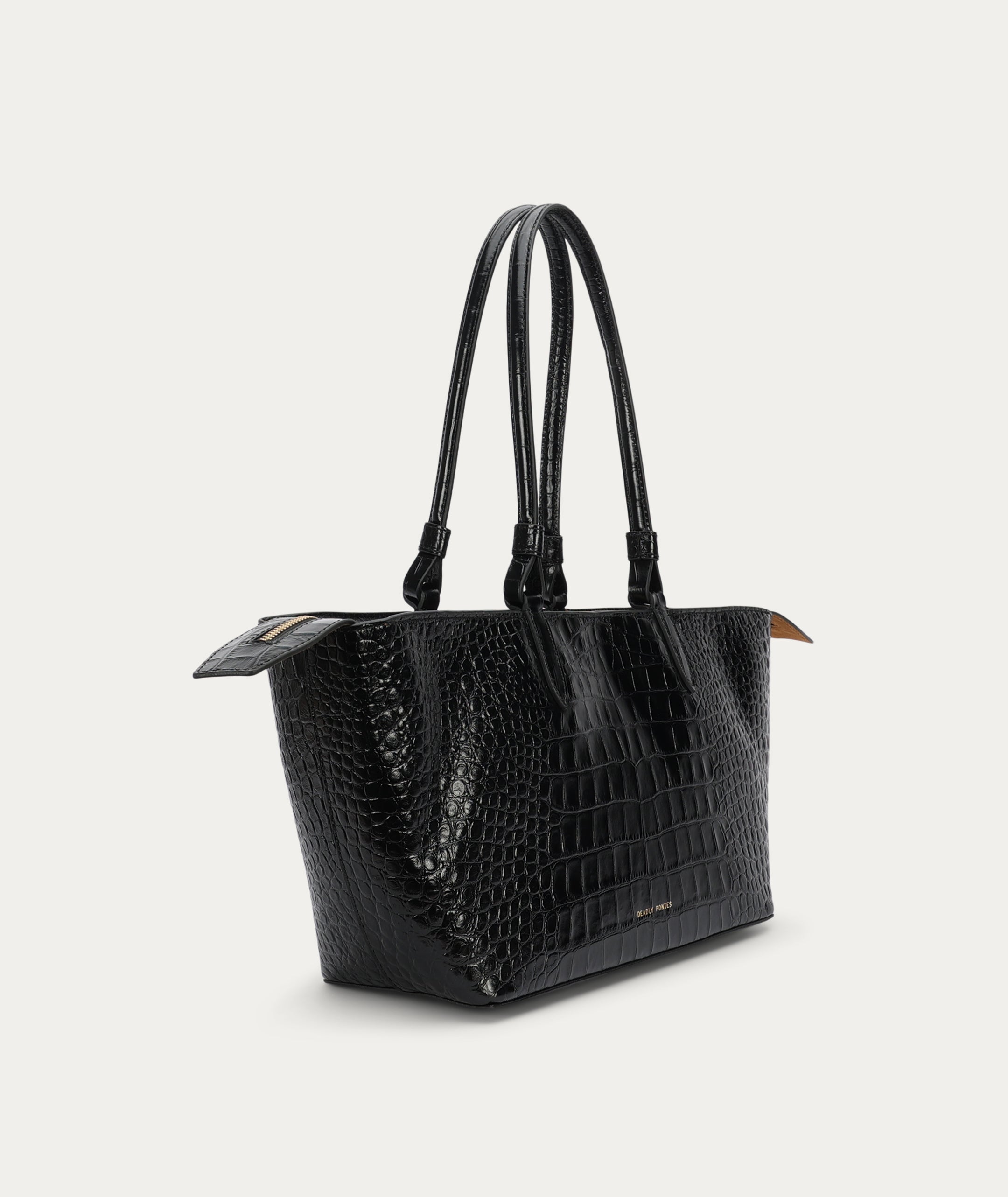 Medium Bandit Tote - Black Croc