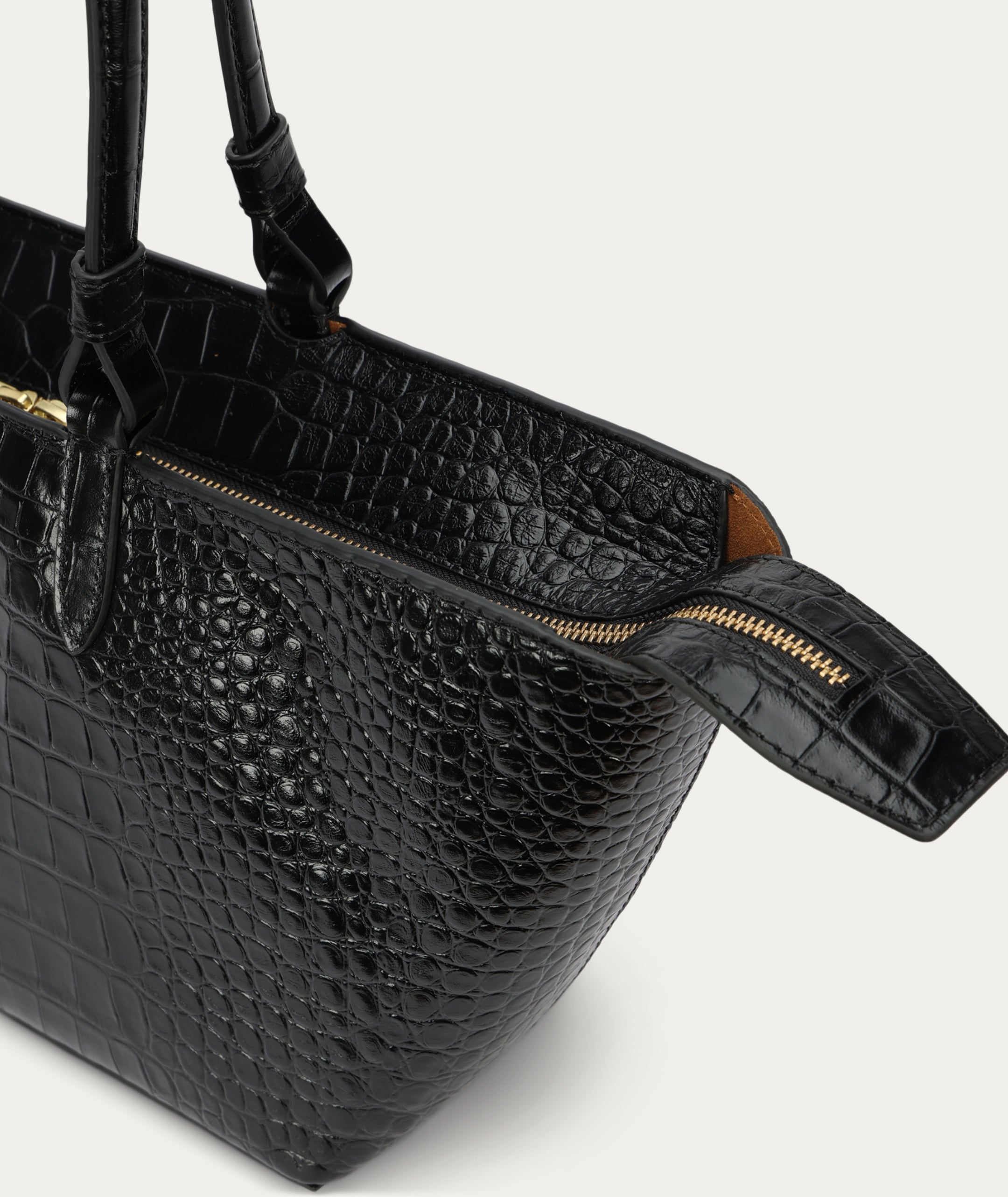 Medium Bandit Tote - Black Croc