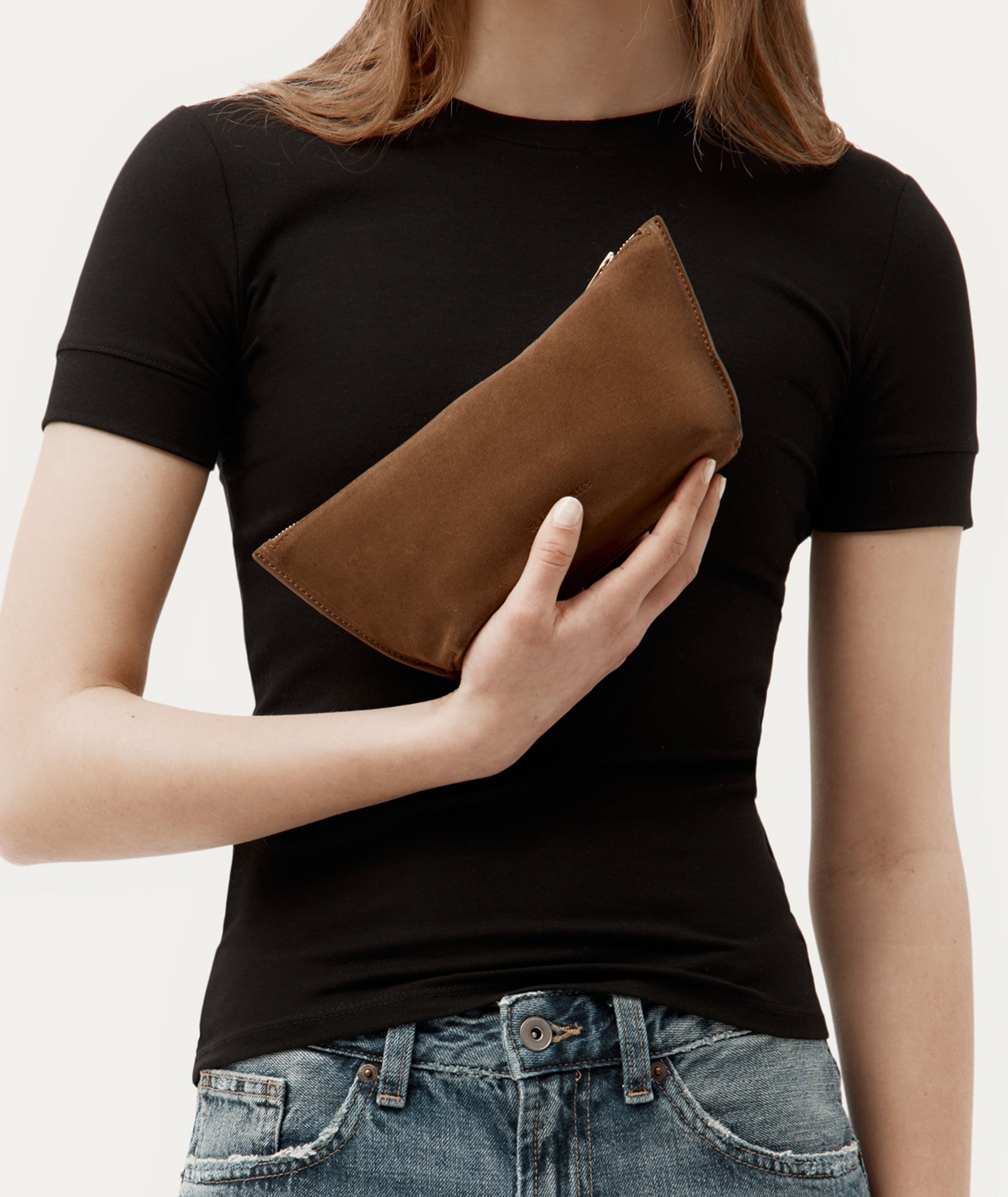 Medium Poucher - Hazel Suede
