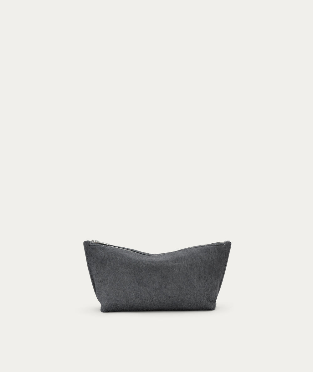 Medium Poucher - Petrol Calf Hair
