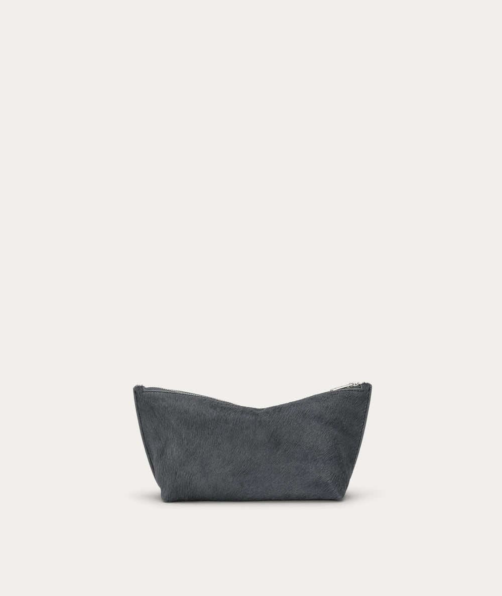 Medium Poucher - Petrol Calf Hair