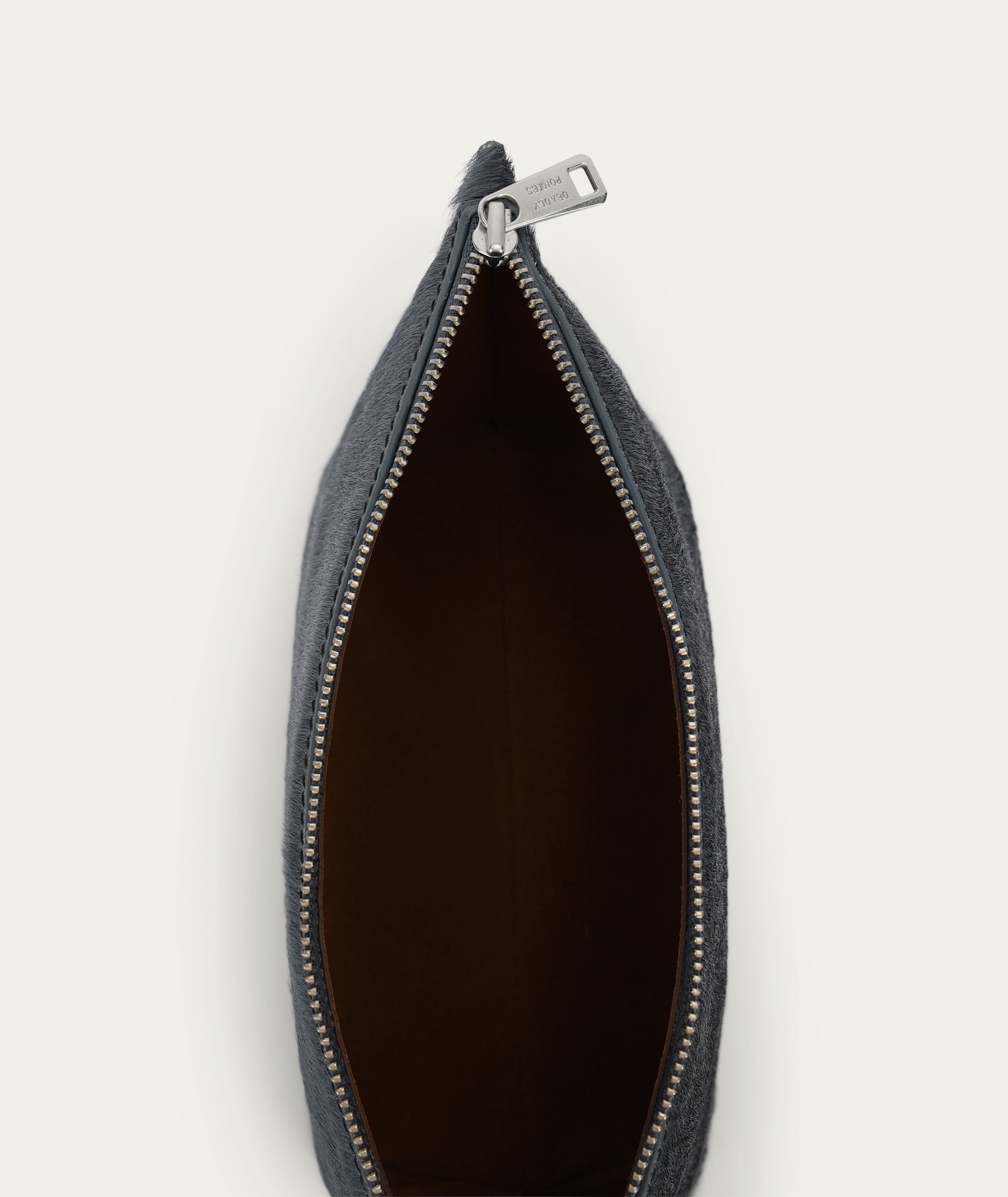 Medium Poucher - Petrol Calf Hair
