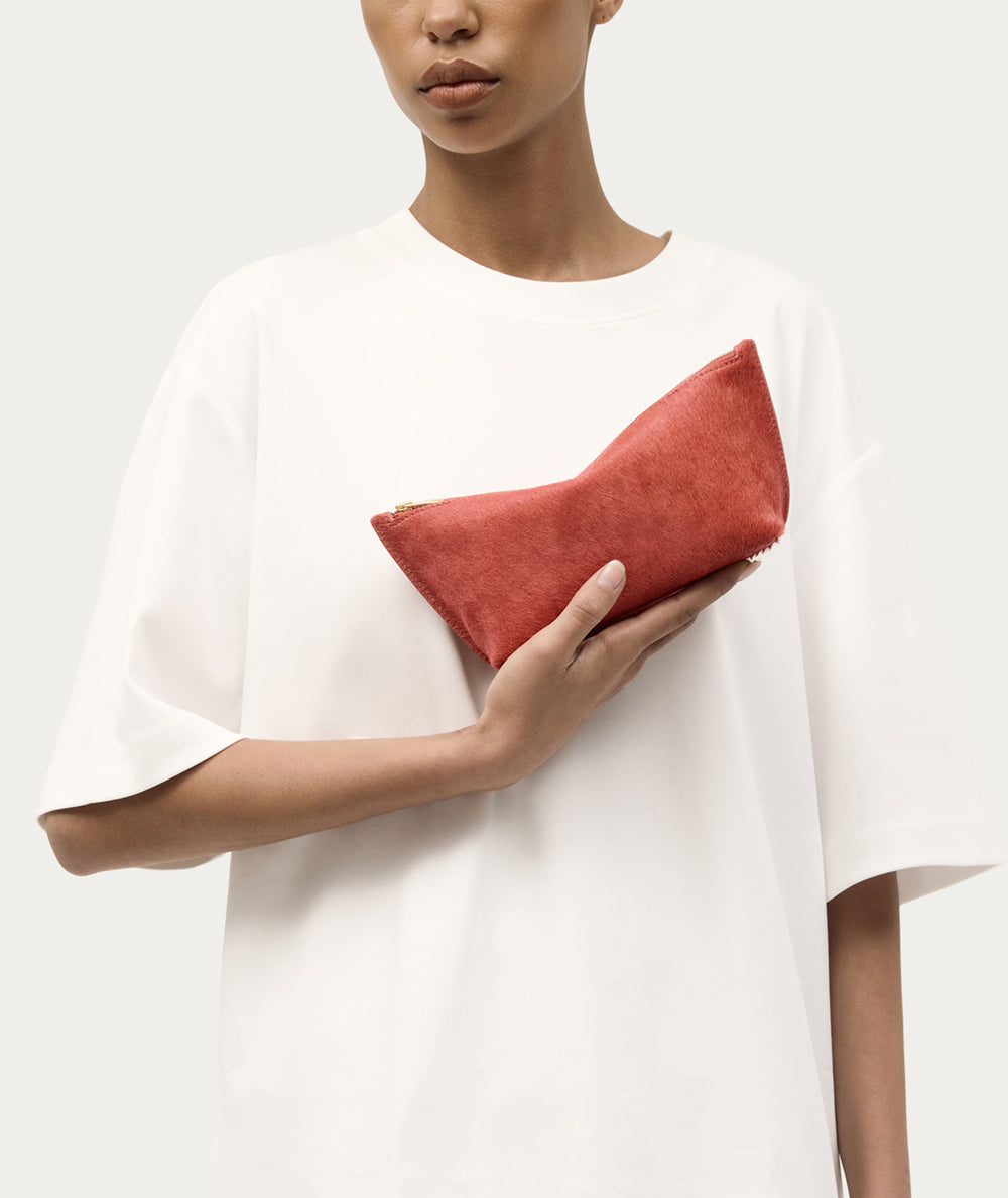 Medium Poucher - Watermelon Calf Hair
