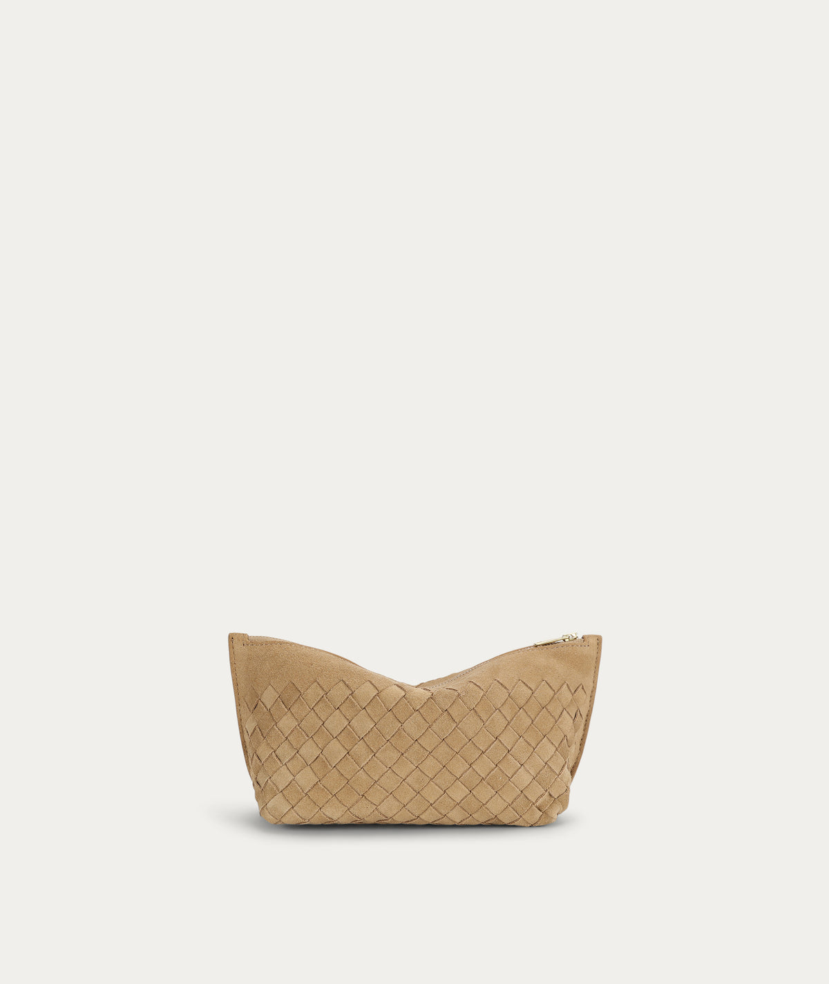 Medium Poucher - Oat Woven Suede
