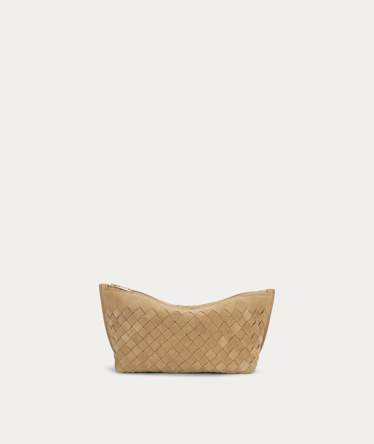 Medium Poucher - Oat Woven Suede