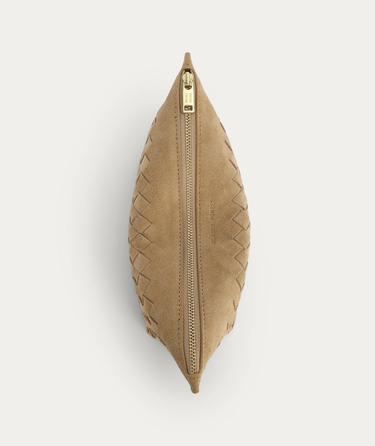 Medium Poucher - Oat Woven Suede
