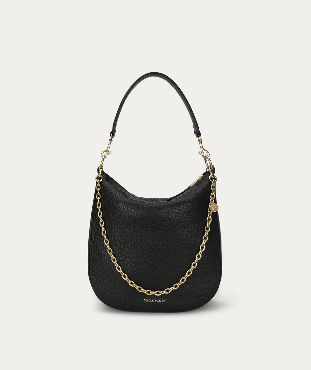 Medium Sling Bag - Black Bulle/Brass