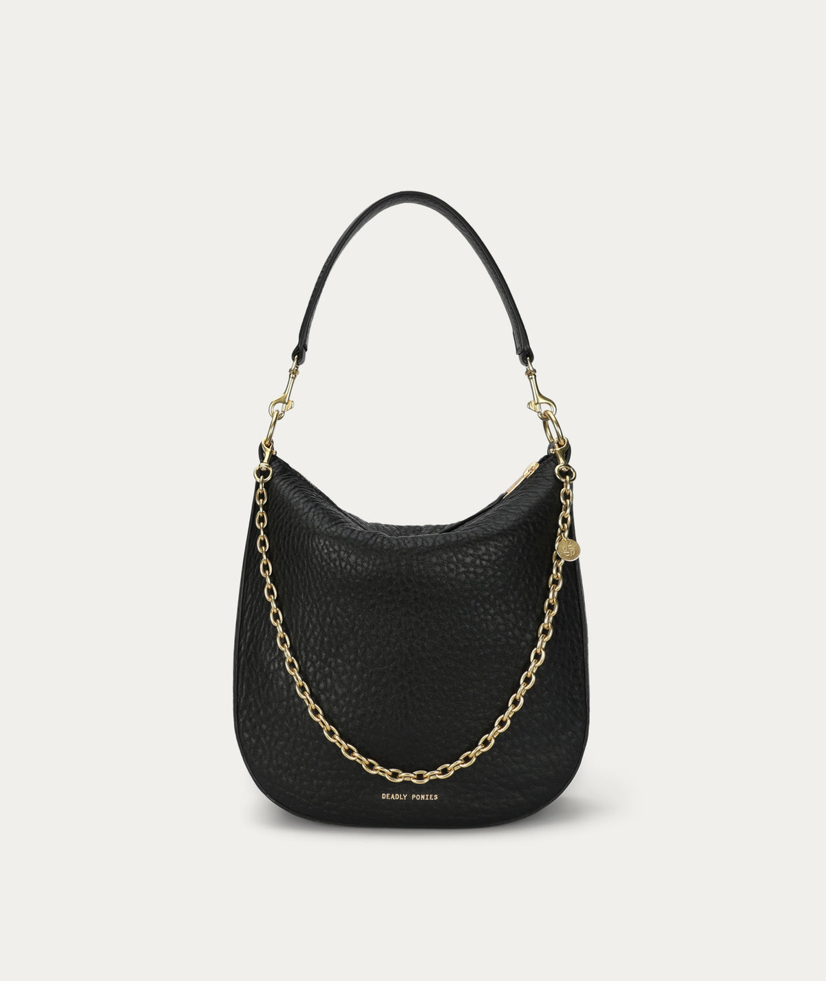 Medium Sling Bag - Black Bulle/Brass
